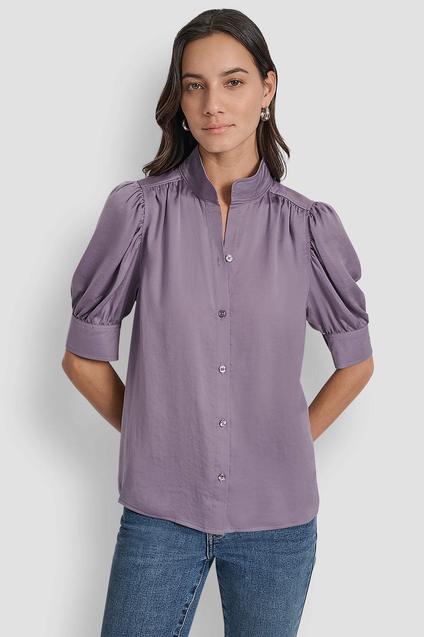 VESPER PUFF SLEEVE SHIRT, FRONT VIEW | New Arrivals