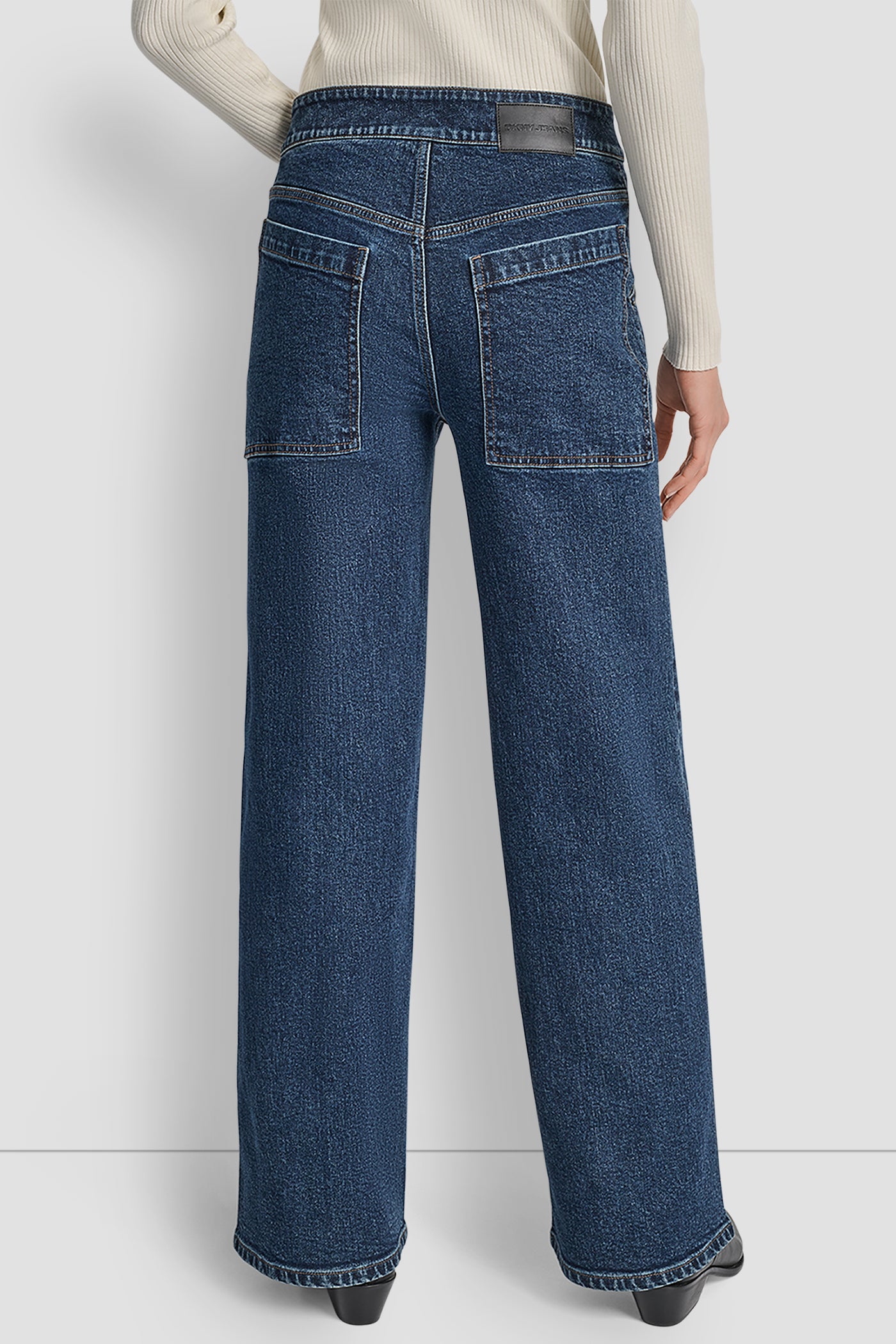 PLYMOUTH HIGH RISE SEAMED UTILITY WIDE LEG 32 INCH INSEAM, BACK VIEW | Denim Destination
