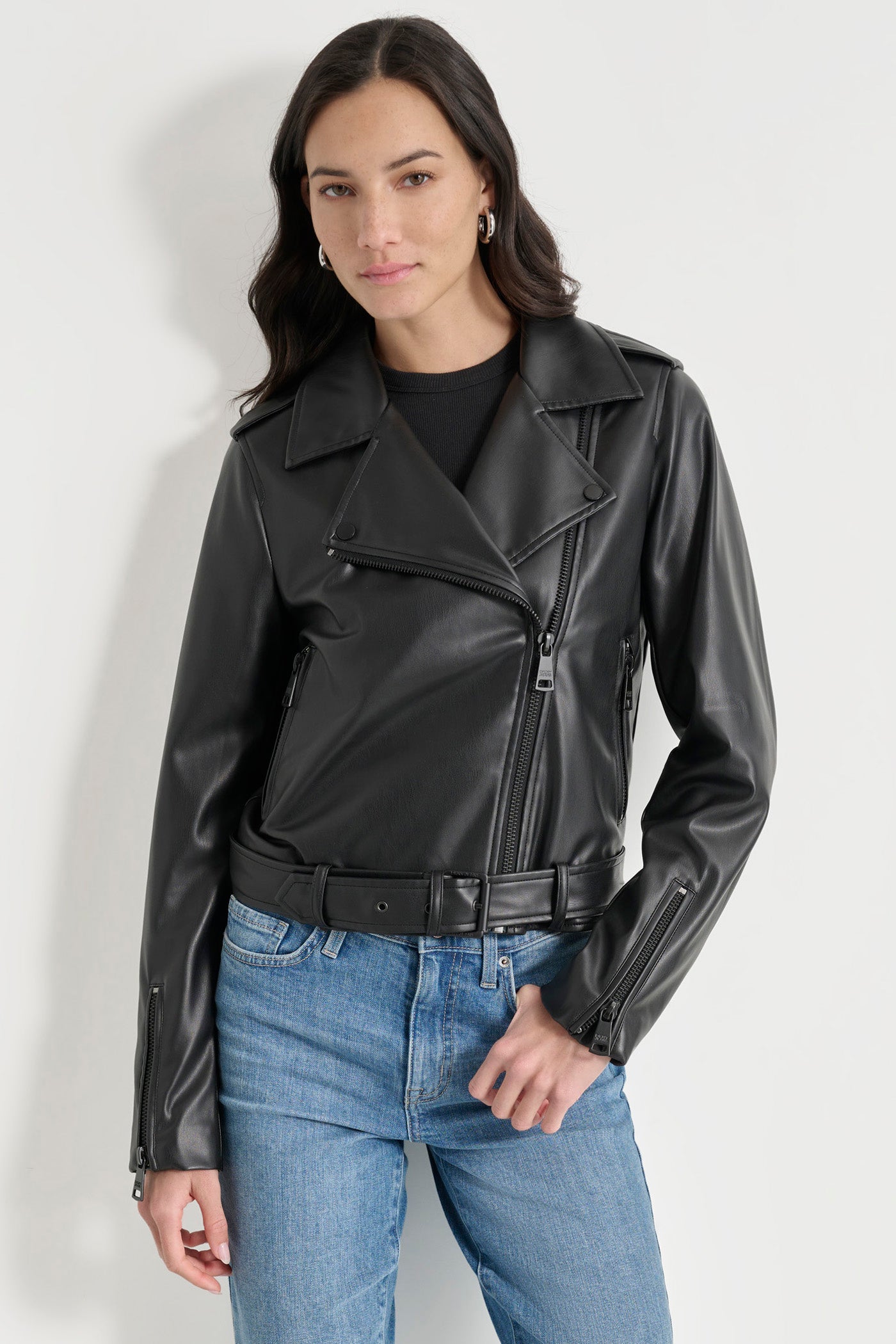 FAUX LEATHER MOTO JACKET VIEW 4