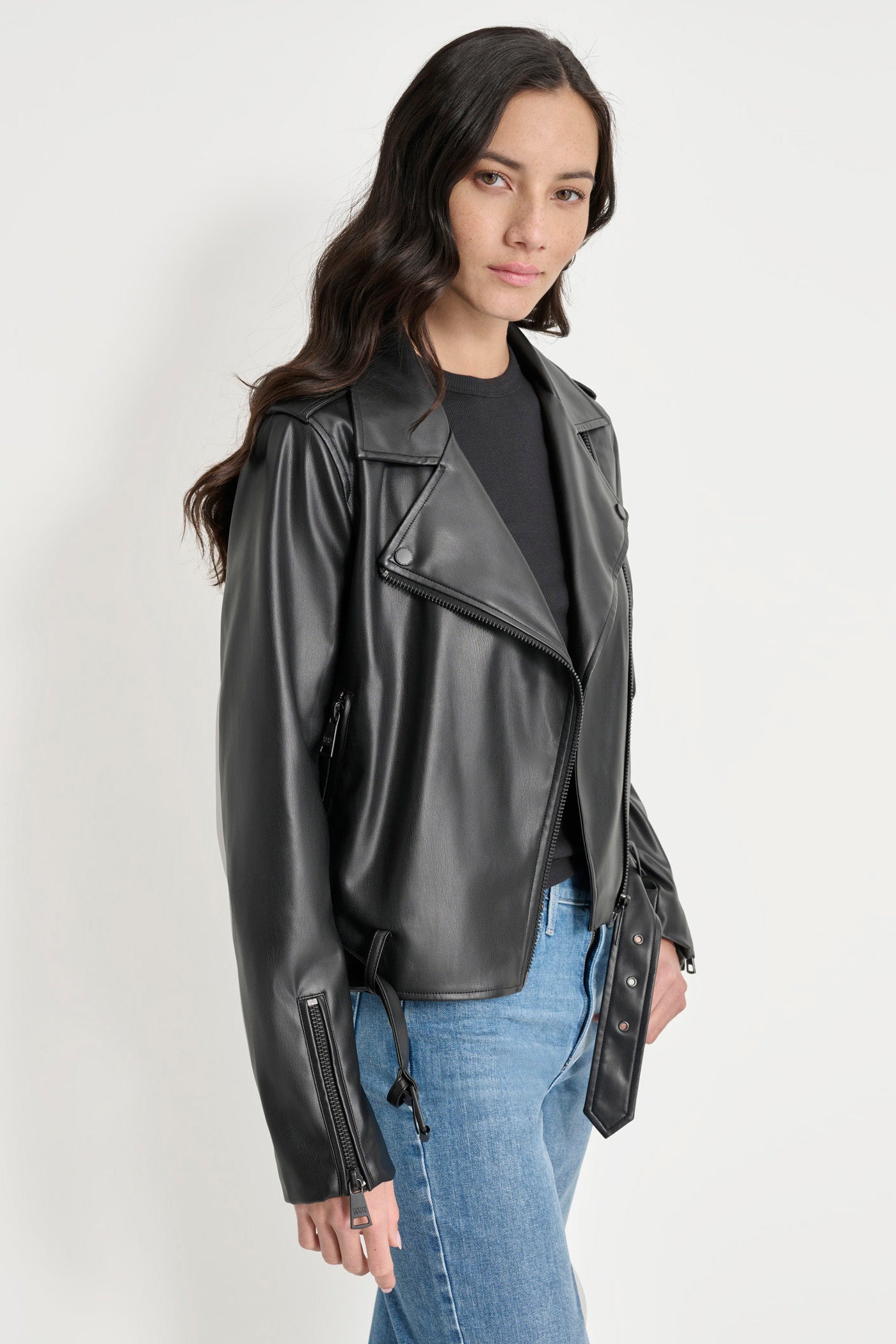 FAUX LEATHER MOTO JACKET VIEW 5