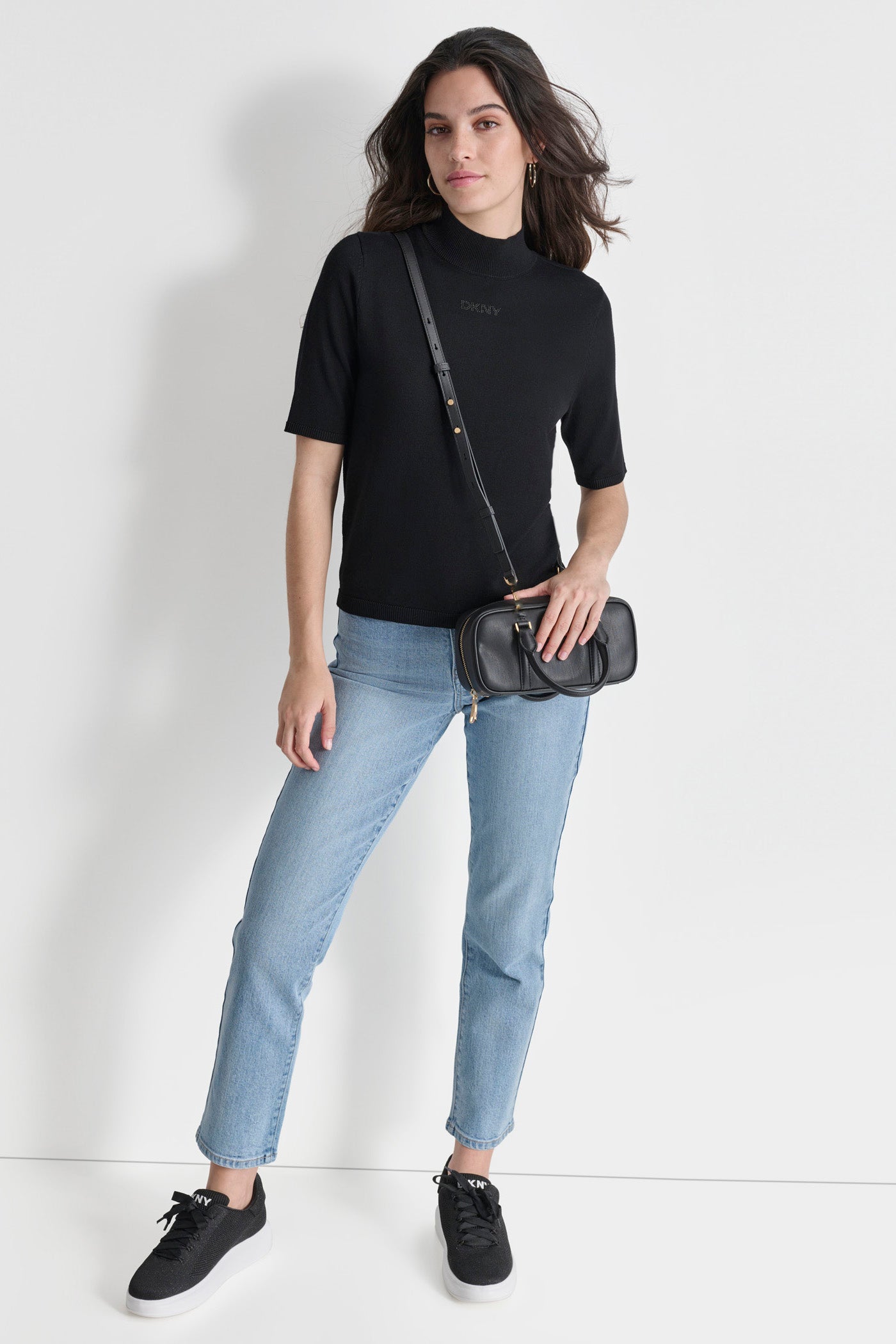 MOCK NECK LOGO SWEATER VIEW 4 | WOMEN'S SWEATERS & TOPS