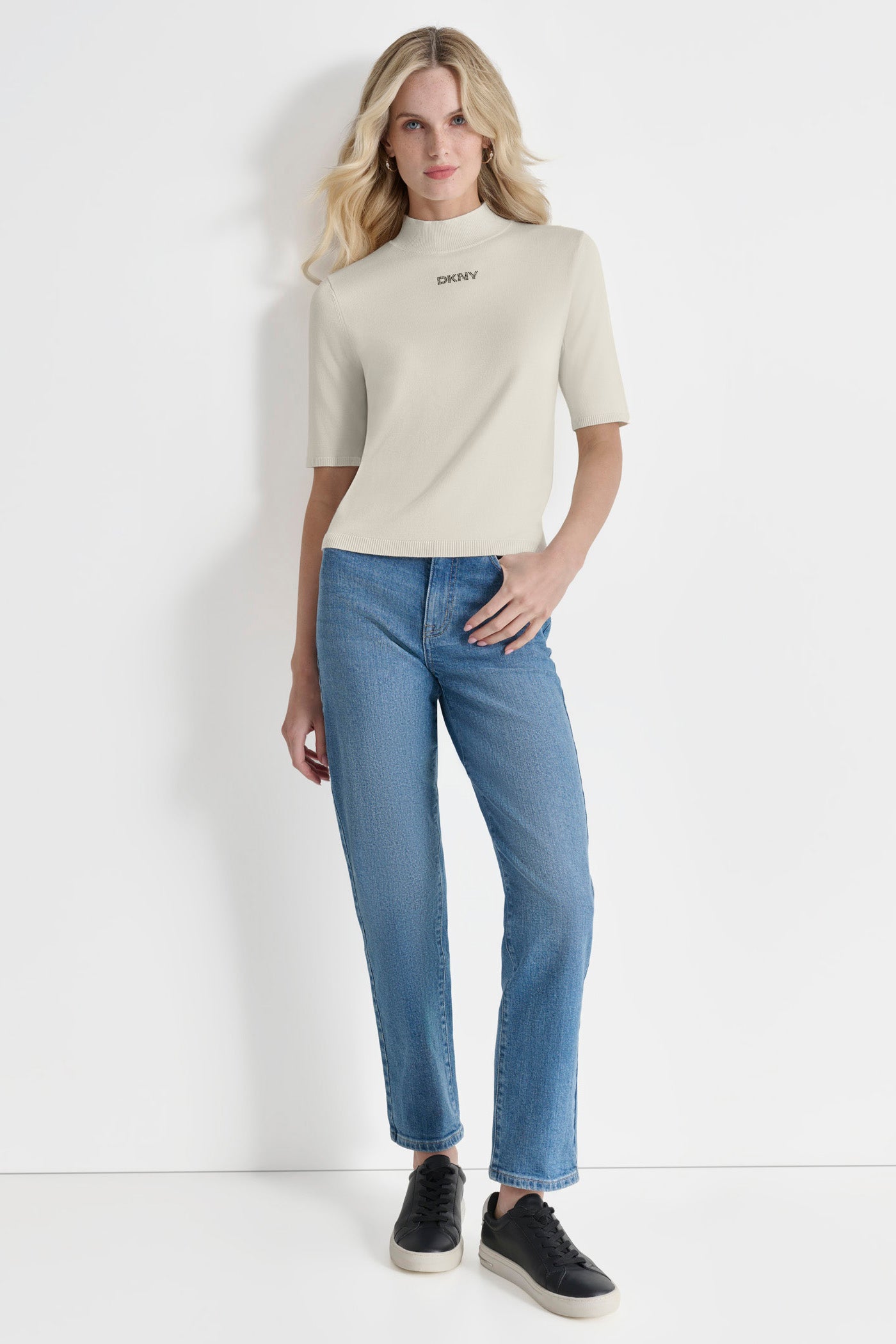 MOCK NECK LOGO SWEATER VIEW 3 | All Products