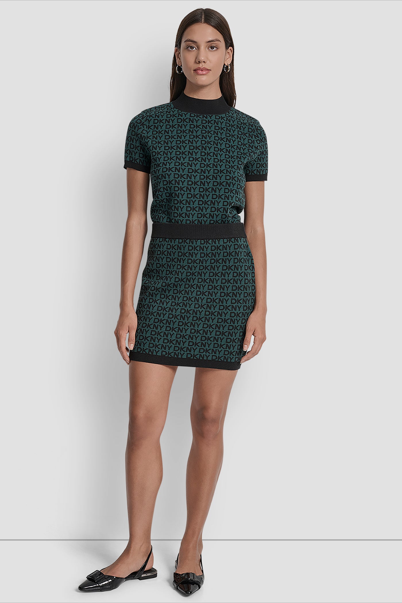 LOGO JACQUARD SHORT SKIRT VIEW 6 | DKNY JEANS