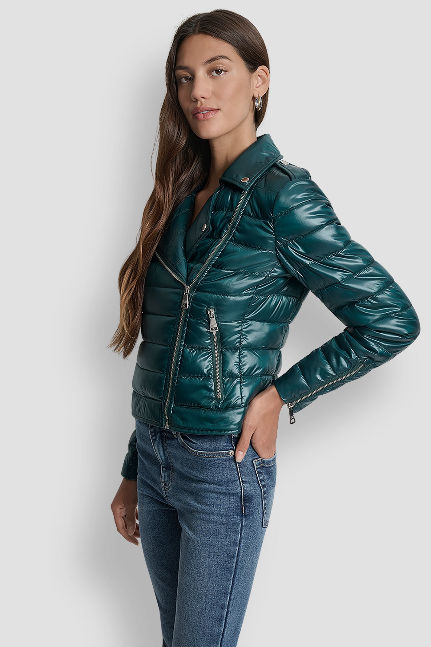 MOTO STYLE LIGHT WEIGHT PUFFER JACKET VIEW 3 | New Arrivals