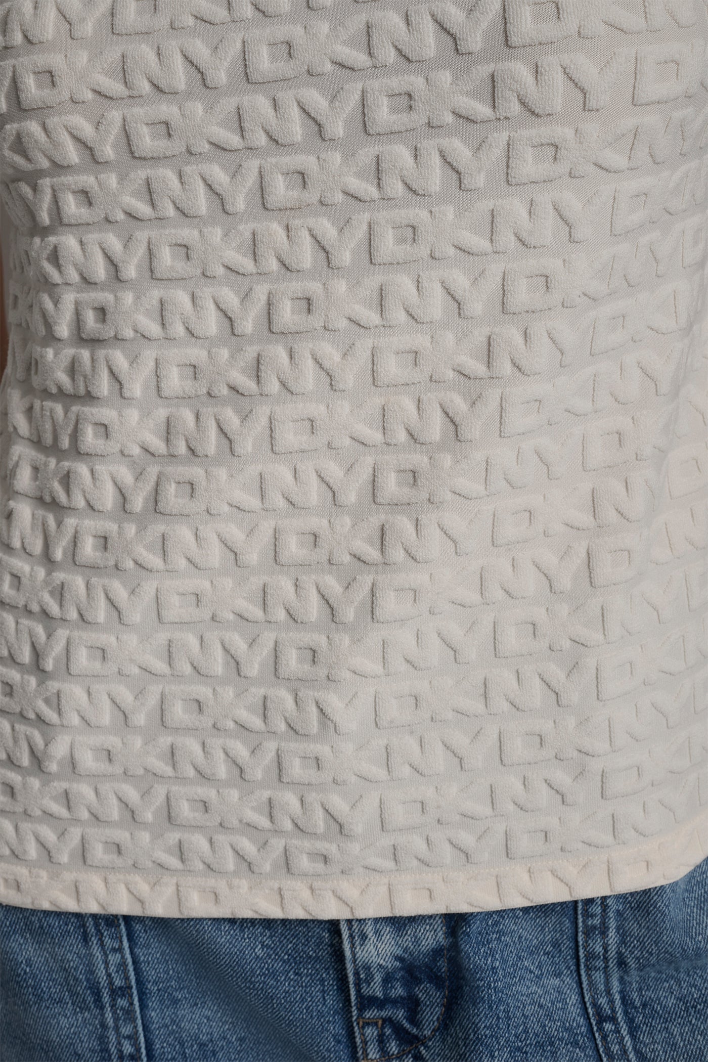 LOGO JACQUARD SHORT SLEEVE CREW NECK TEE VIEW 4 | DKNY JEANS