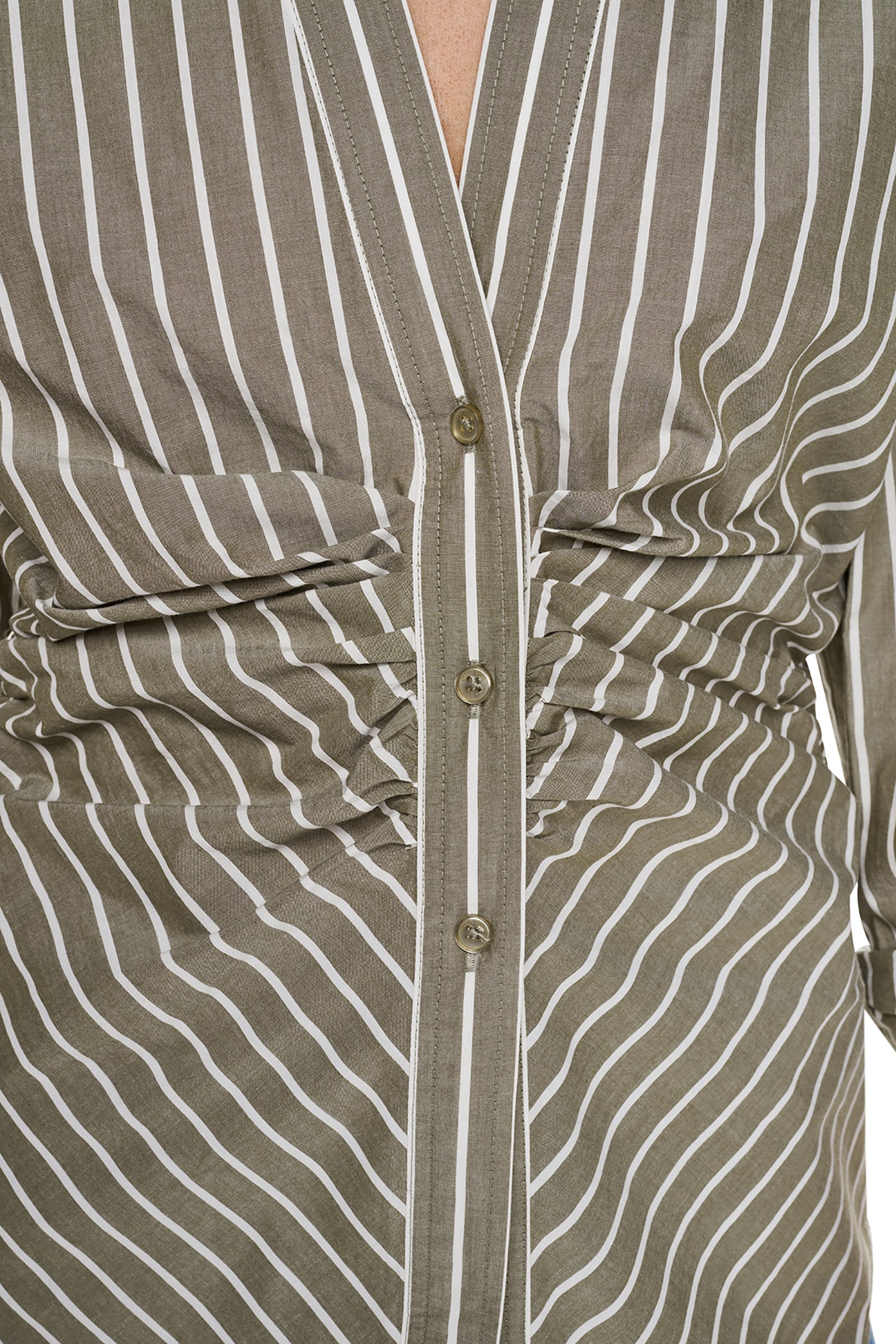 STRIPED RUCHED SHIRT VIEW 5