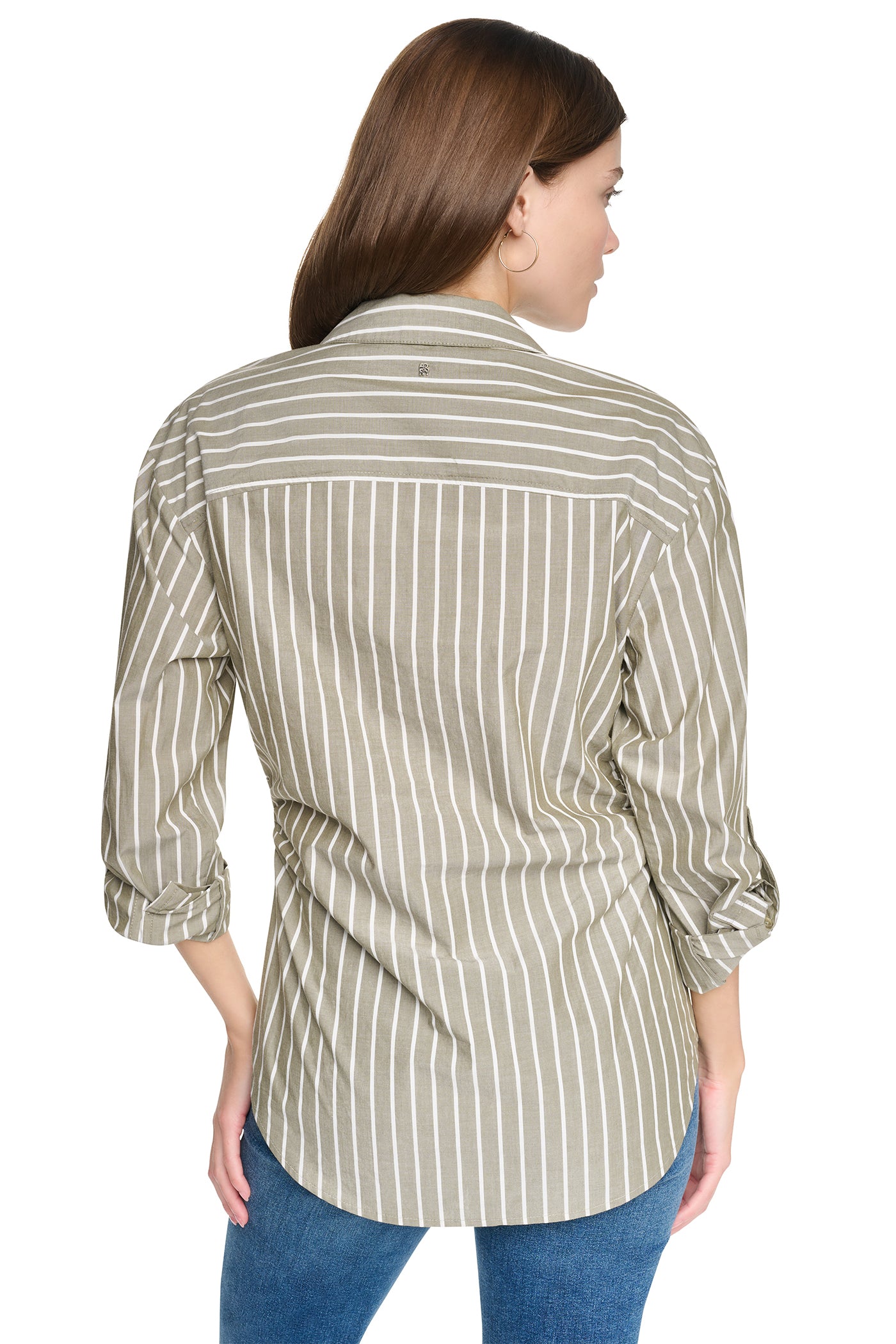 STRIPED RUCHED SHIRT VIEW 3