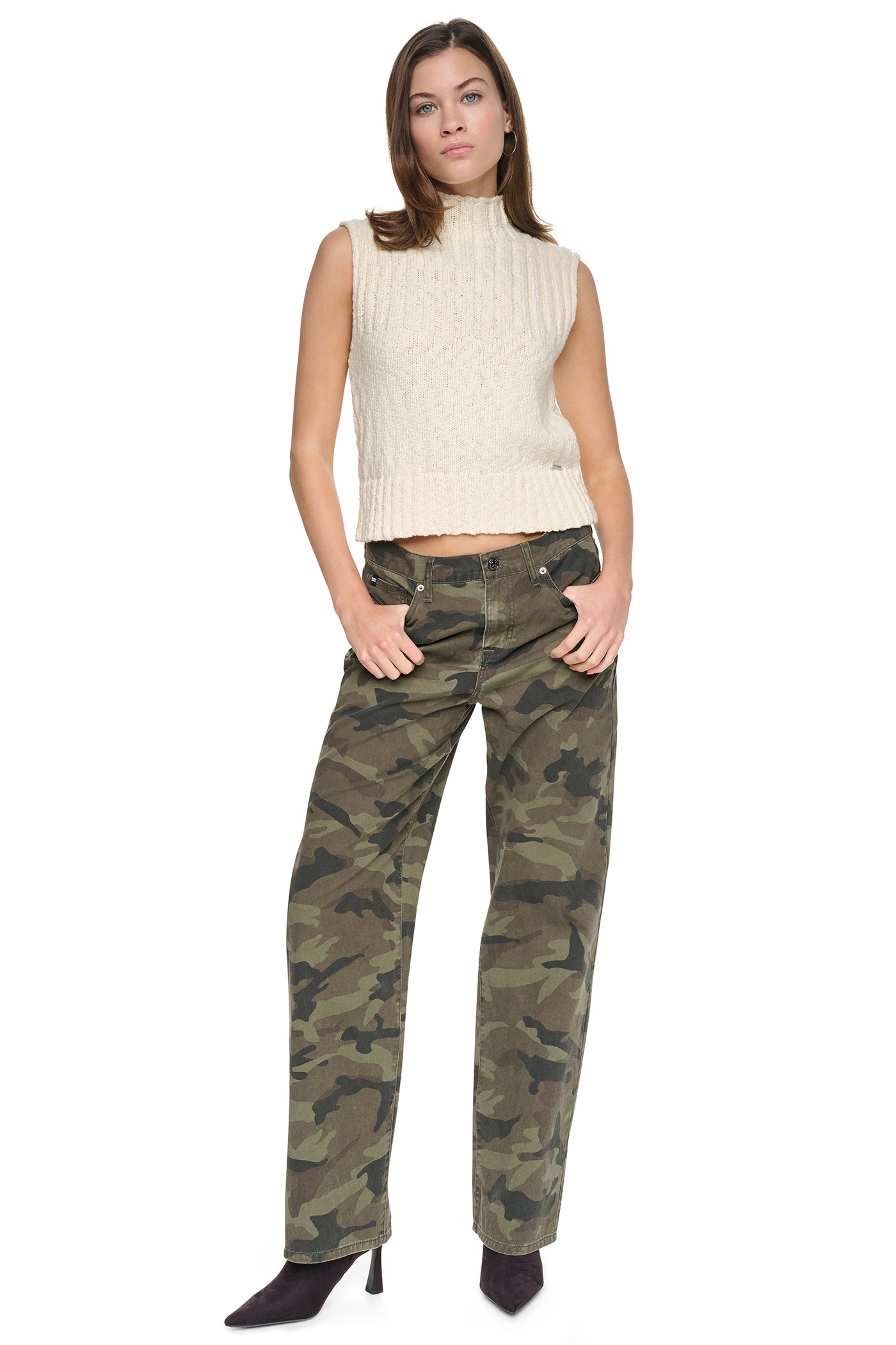 RIBBED MOCK-NECK SWEATER VEST VIEW 6