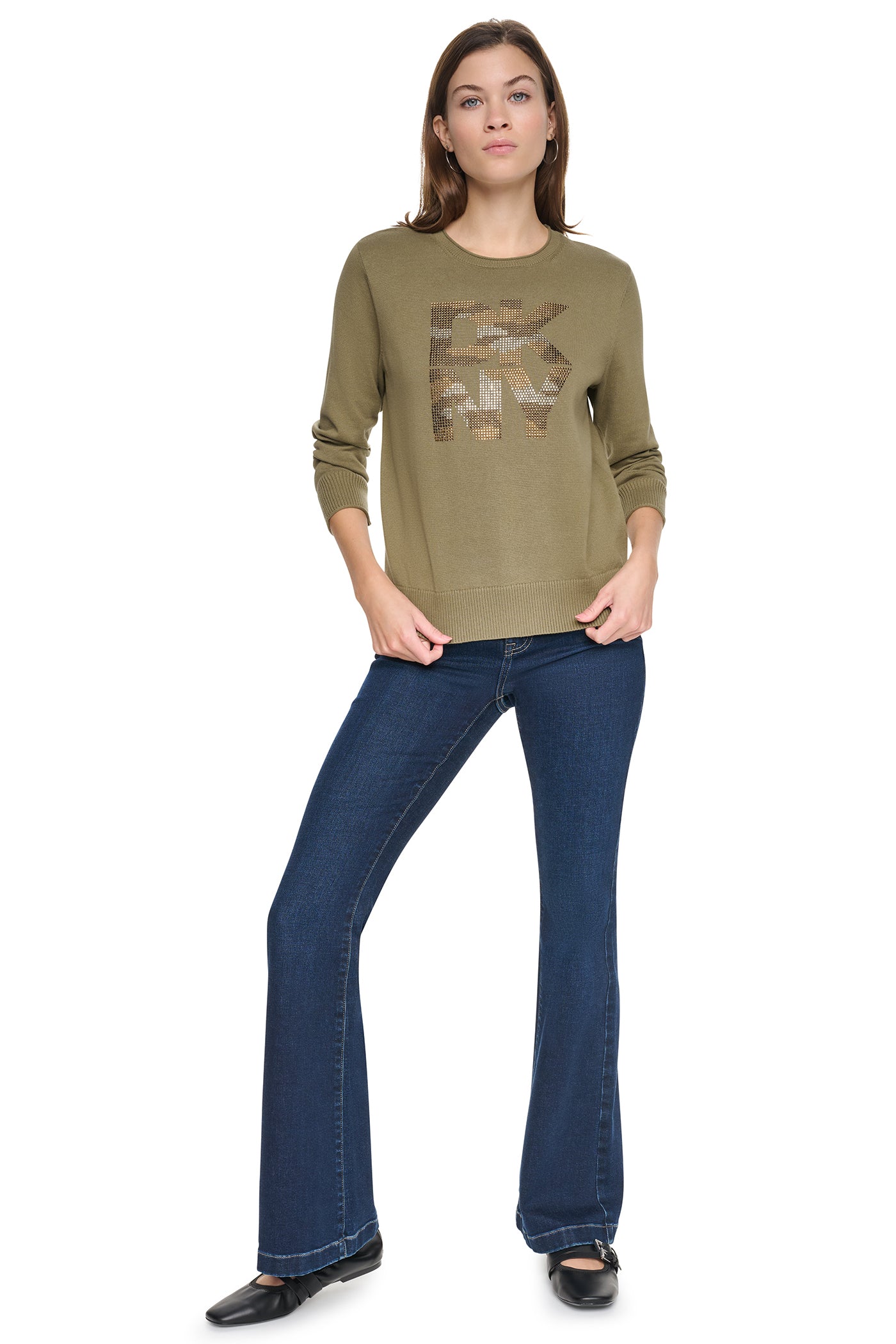 CAMO RHINESTONE LOGO SWEATER VIEW 5