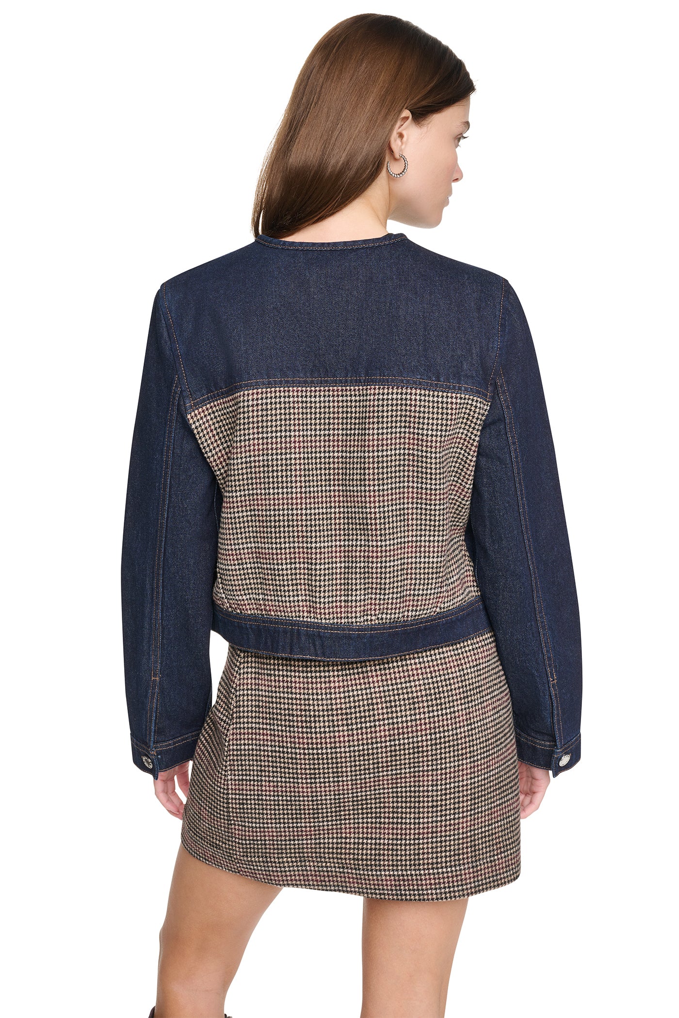 Fearless/Houndstooth MIXED MEDIA DENIM JACKET, VIEW 2 | Denim Destination