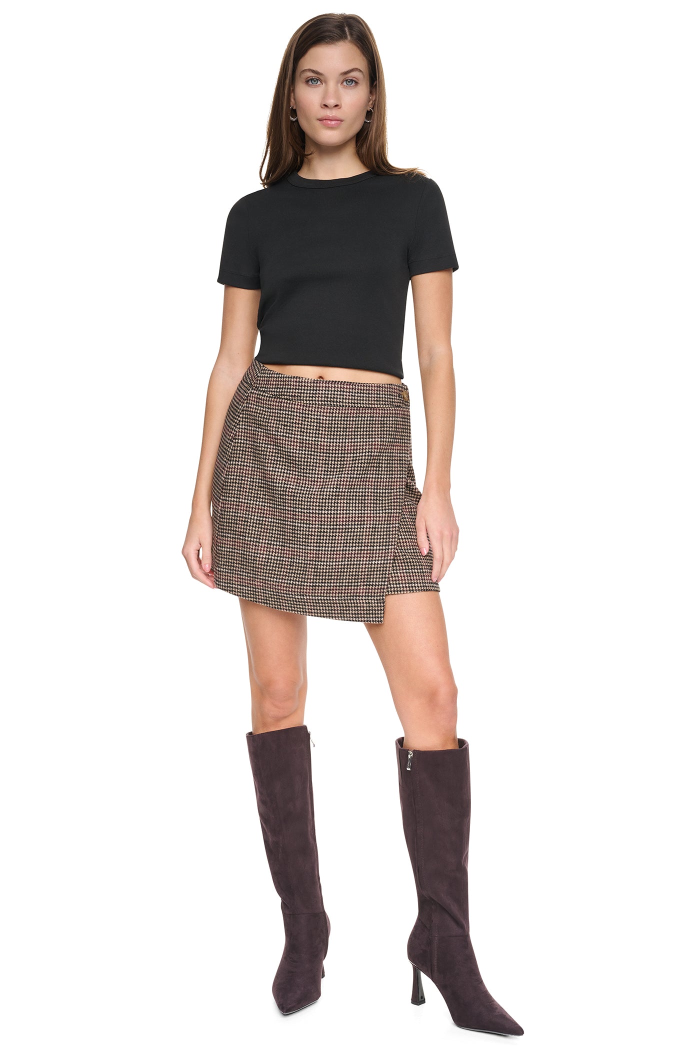 HOUNDSTOOTH MINI WRAP SKIRT VIEW 7