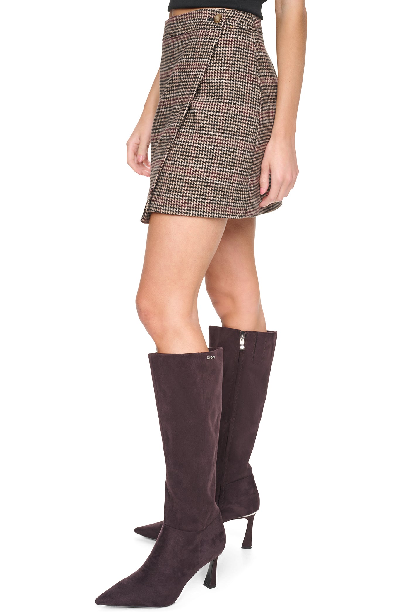HOUNDSTOOTH MINI WRAP SKIRT VIEW 4