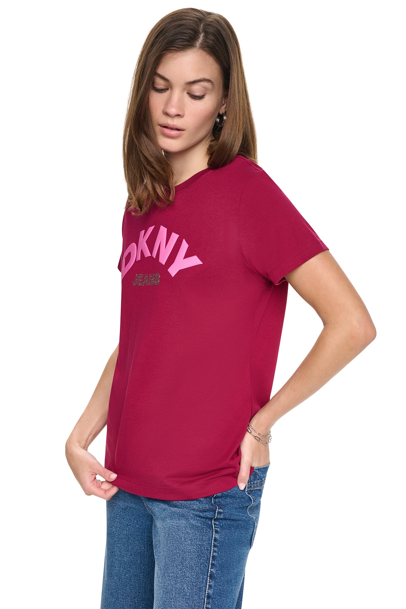 ARCHED RHINESTONE LOGO TEE VIEW 5