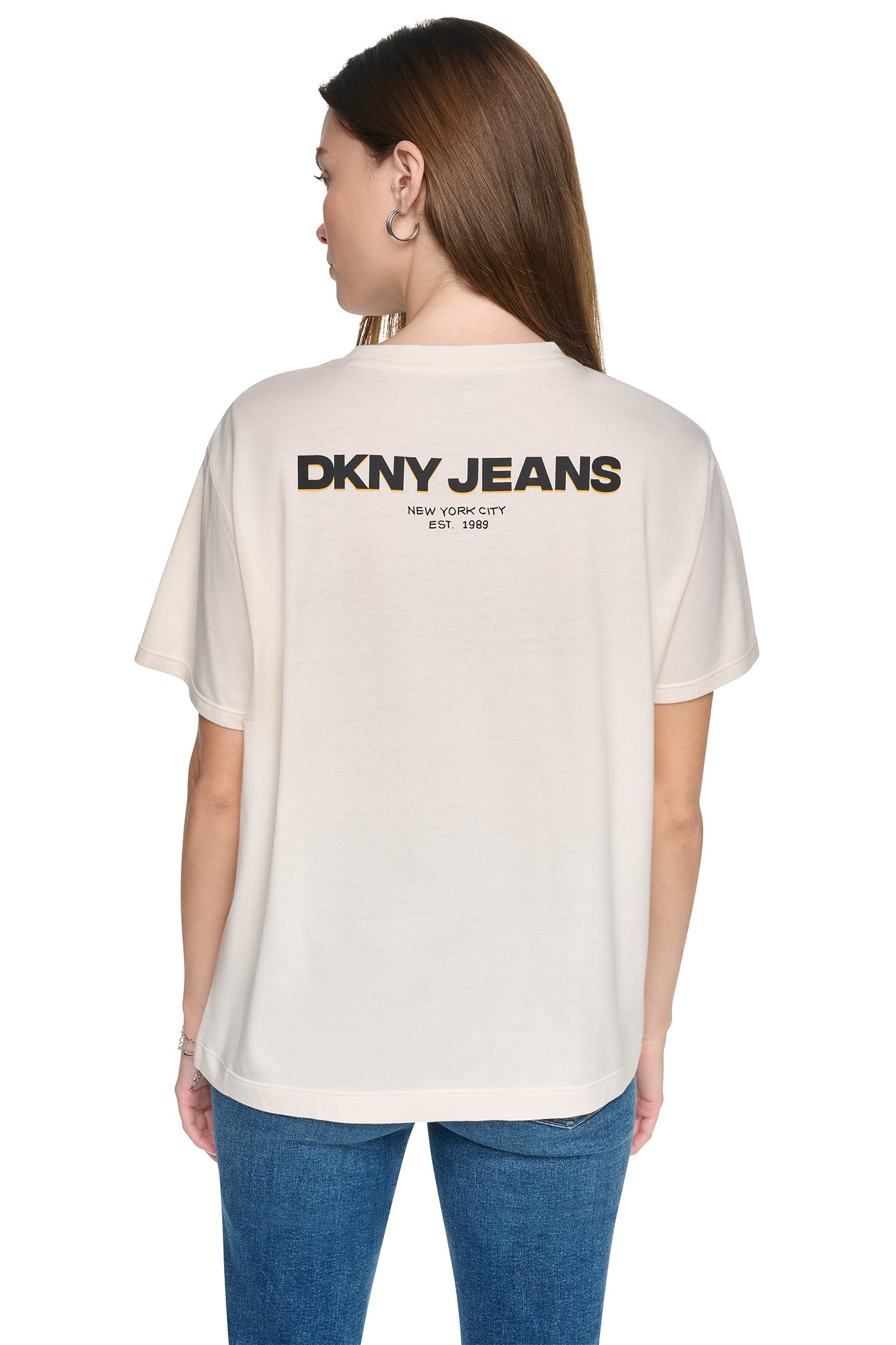 Eggnog/Taxi Cab Yellow DOWNTOWN SKETCH TEE, BACK VIEW | New clothing