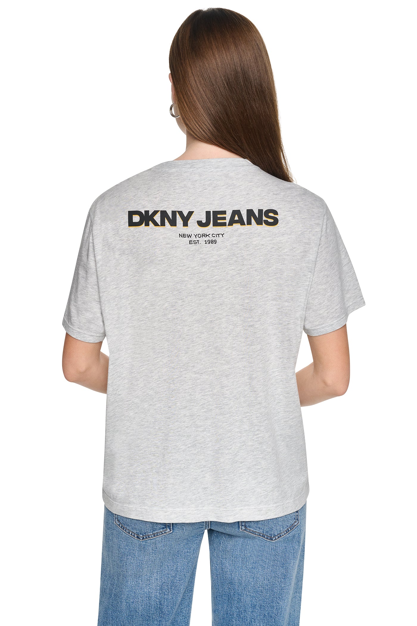 Sky Grey Heather/Taxi Cab DOWNTOWN SKETCH TEE, VIEW 2 | New clothing