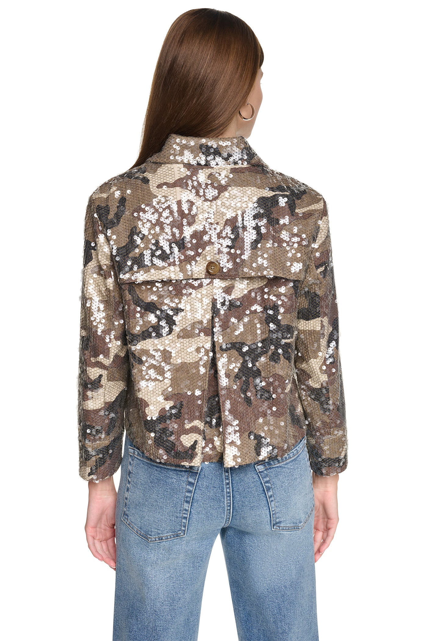 SEQUIN DOUBLE BREASTED TRENCH COAT VIEW 3