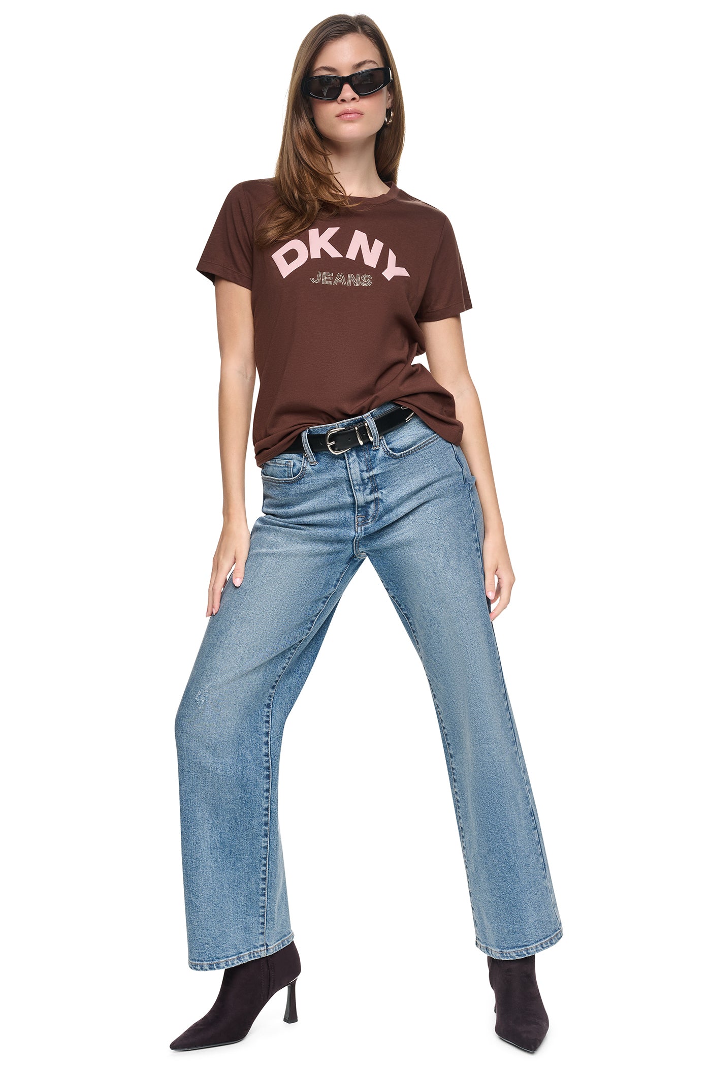 ARCHED RHINESTONE LOGO TEE VIEW 1