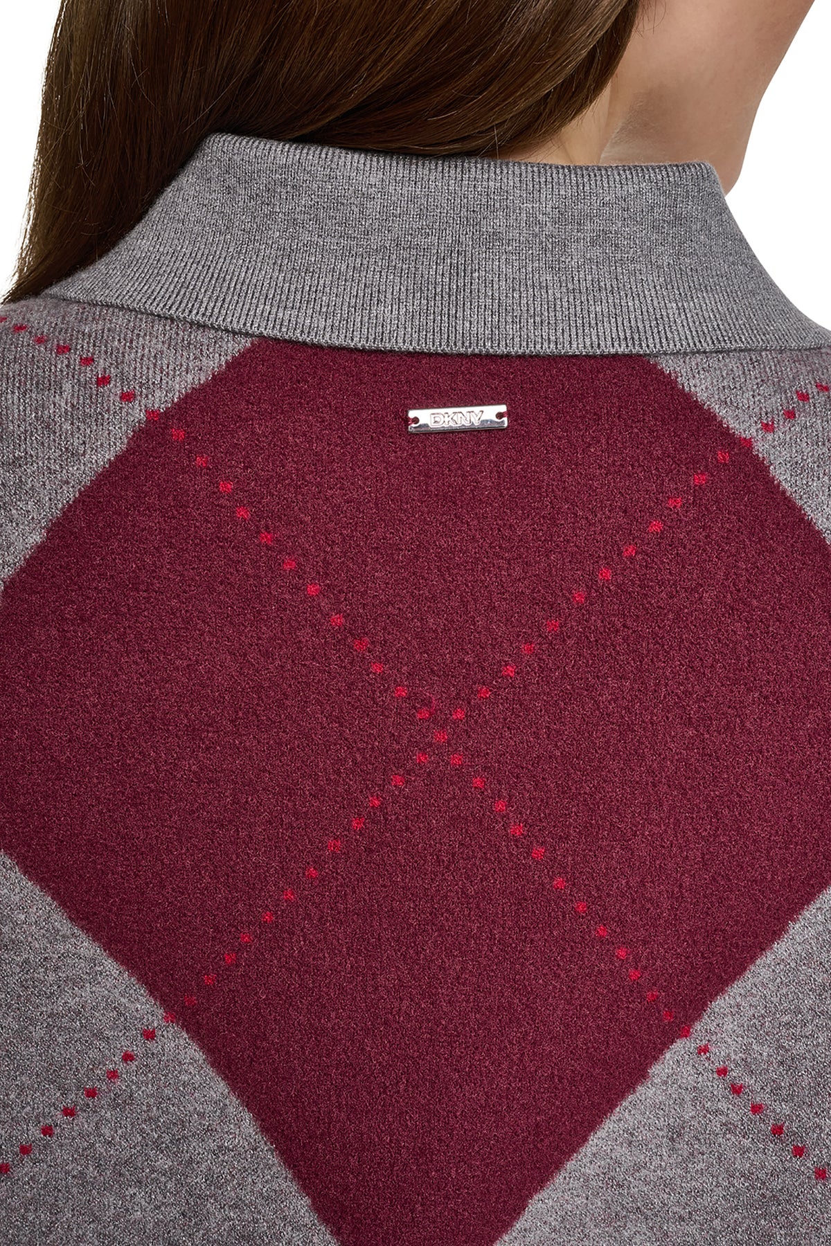 FUZZY ARGYLE CARDIGAN VIEW 2
