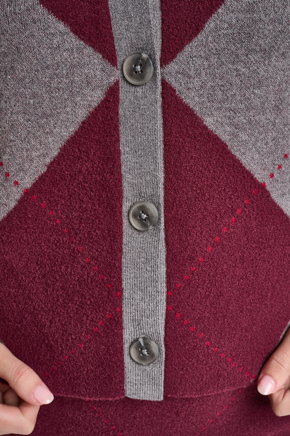 FUZZY ARGYLE CARDIGAN VIEW 2