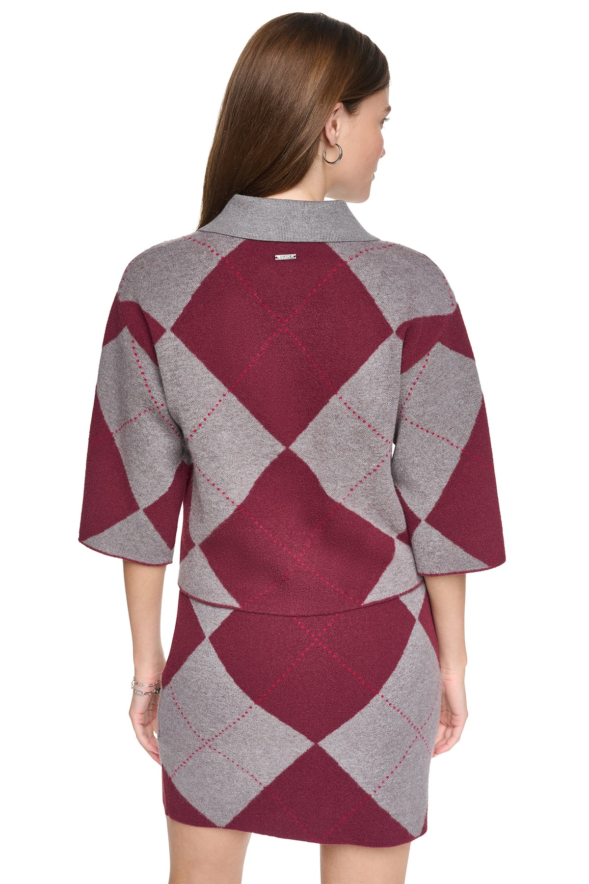 FUZZY ARGYLE CARDIGAN VIEW 2