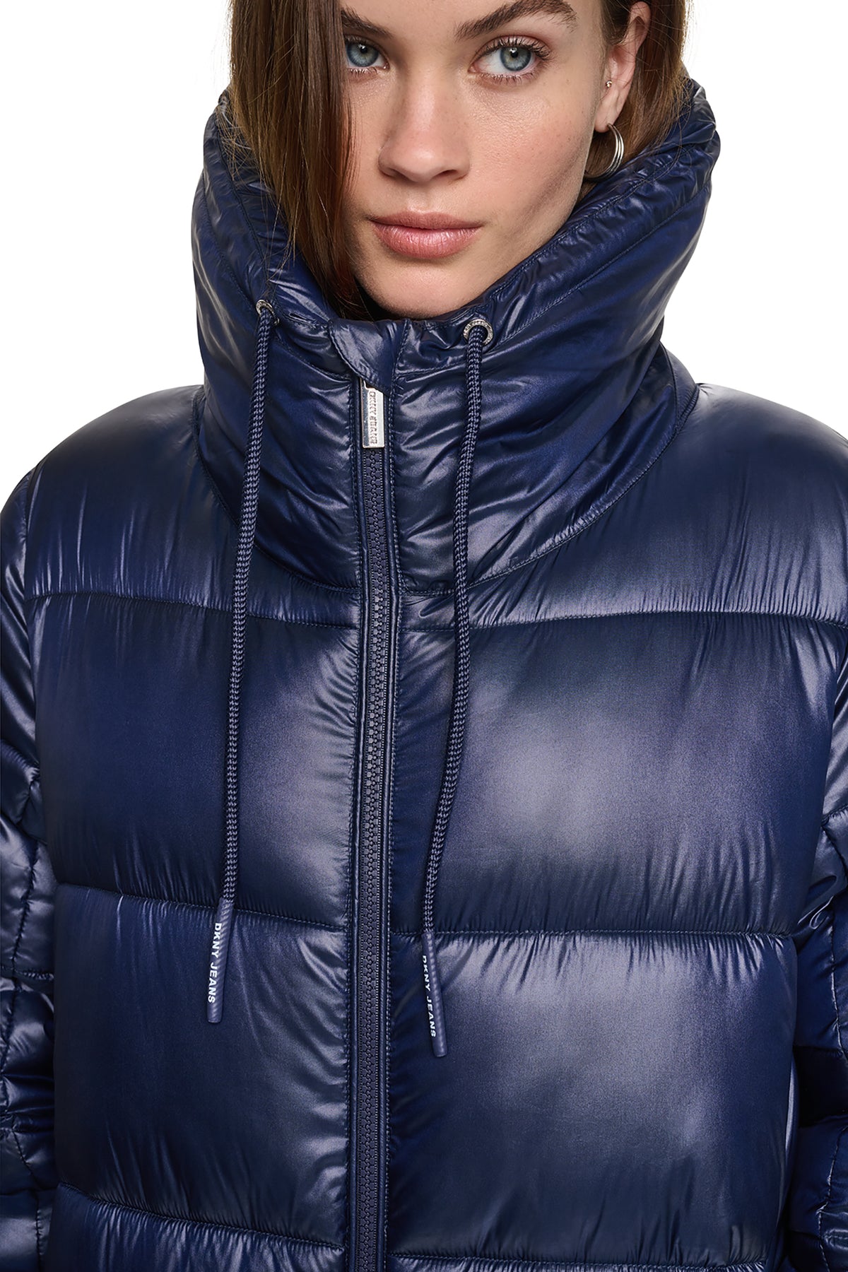 QUILTED PUFFER WITH DRAMA COLLAR VIEW 2
