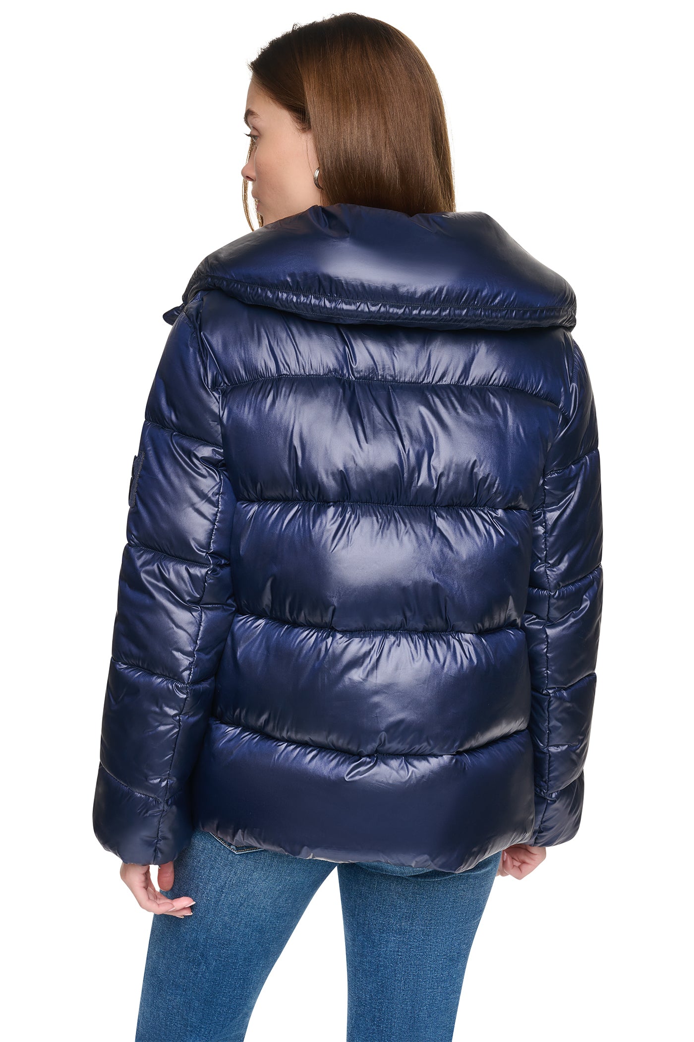 QUILTED PUFFER WITH DRAMA COLLAR VIEW 2