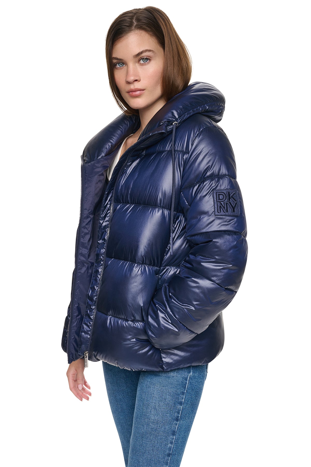QUILTED PUFFER WITH DRAMA COLLAR VIEW 2