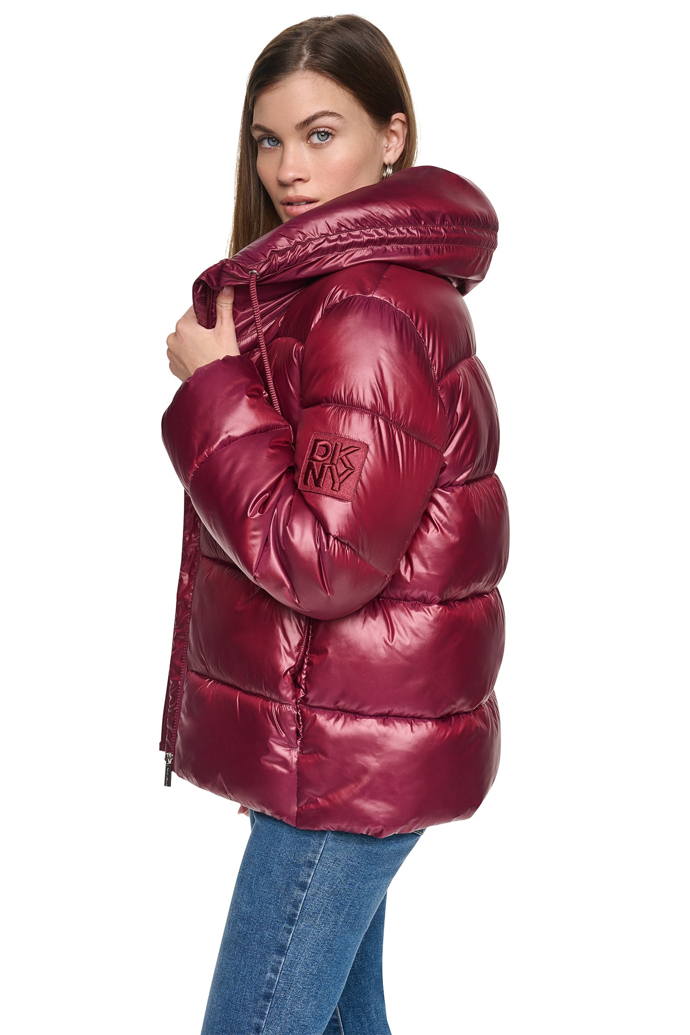 QUILTED PUFFER WITH DRAMA COLLAR VIEW 2