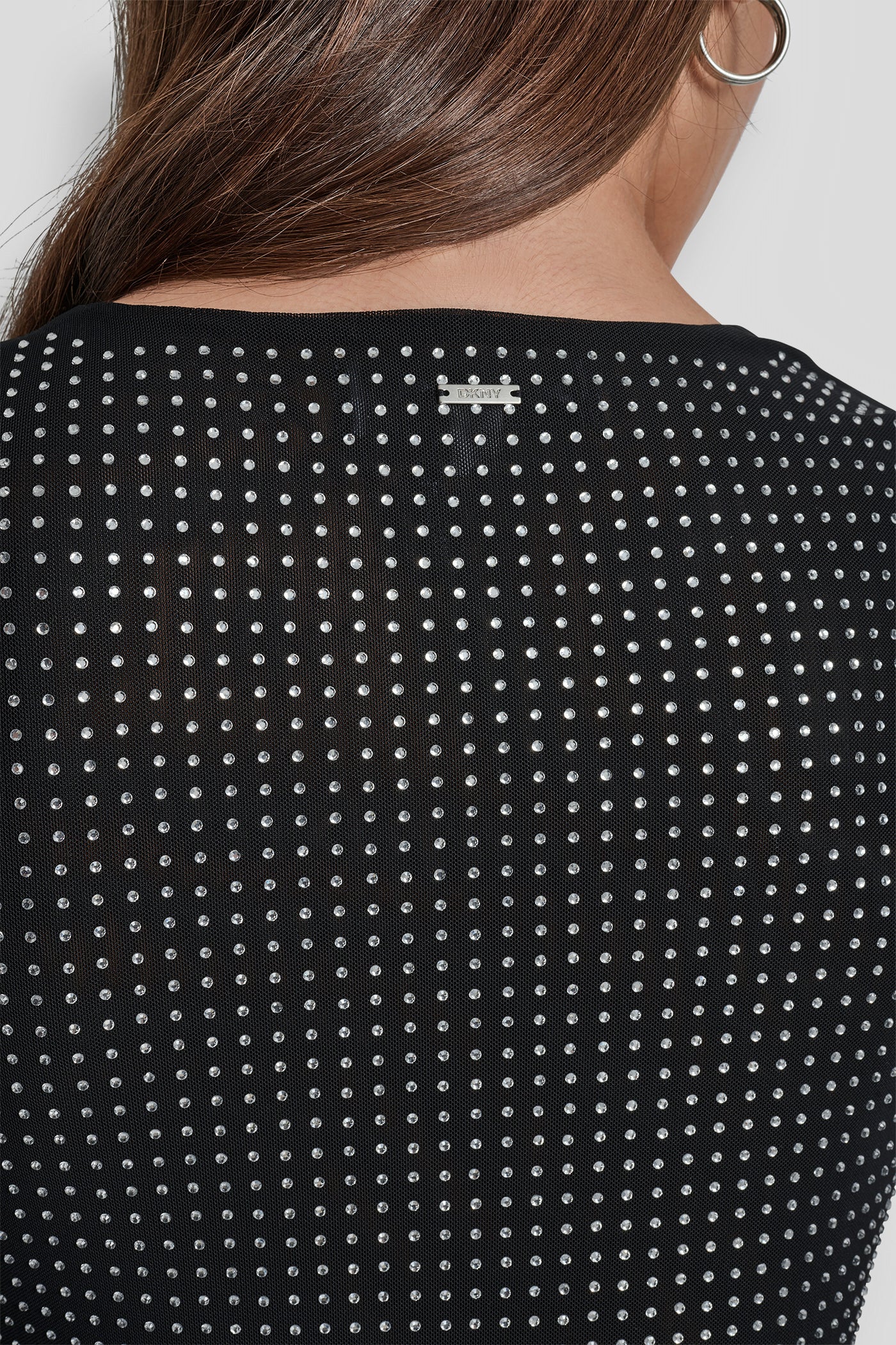 DOME STUDS MESH LONG SLEEVE DRESS VIEW 8 | New Arrivals