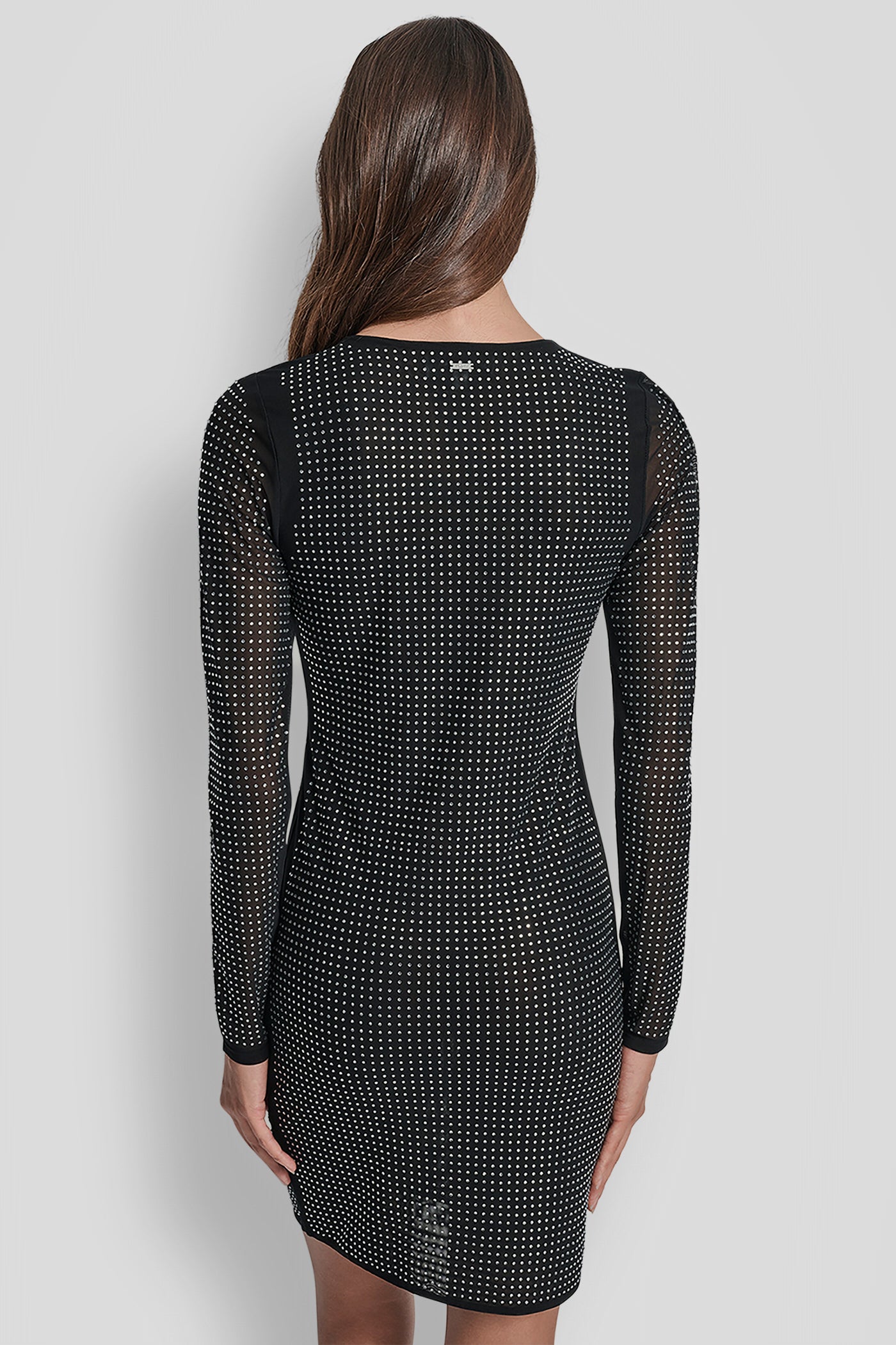 Dome Studs Mesh Long Sleeve Dress | Bodycon | DKNY Dome Studs Mesh Long Sleeve Dress | Bodycon | DKNY