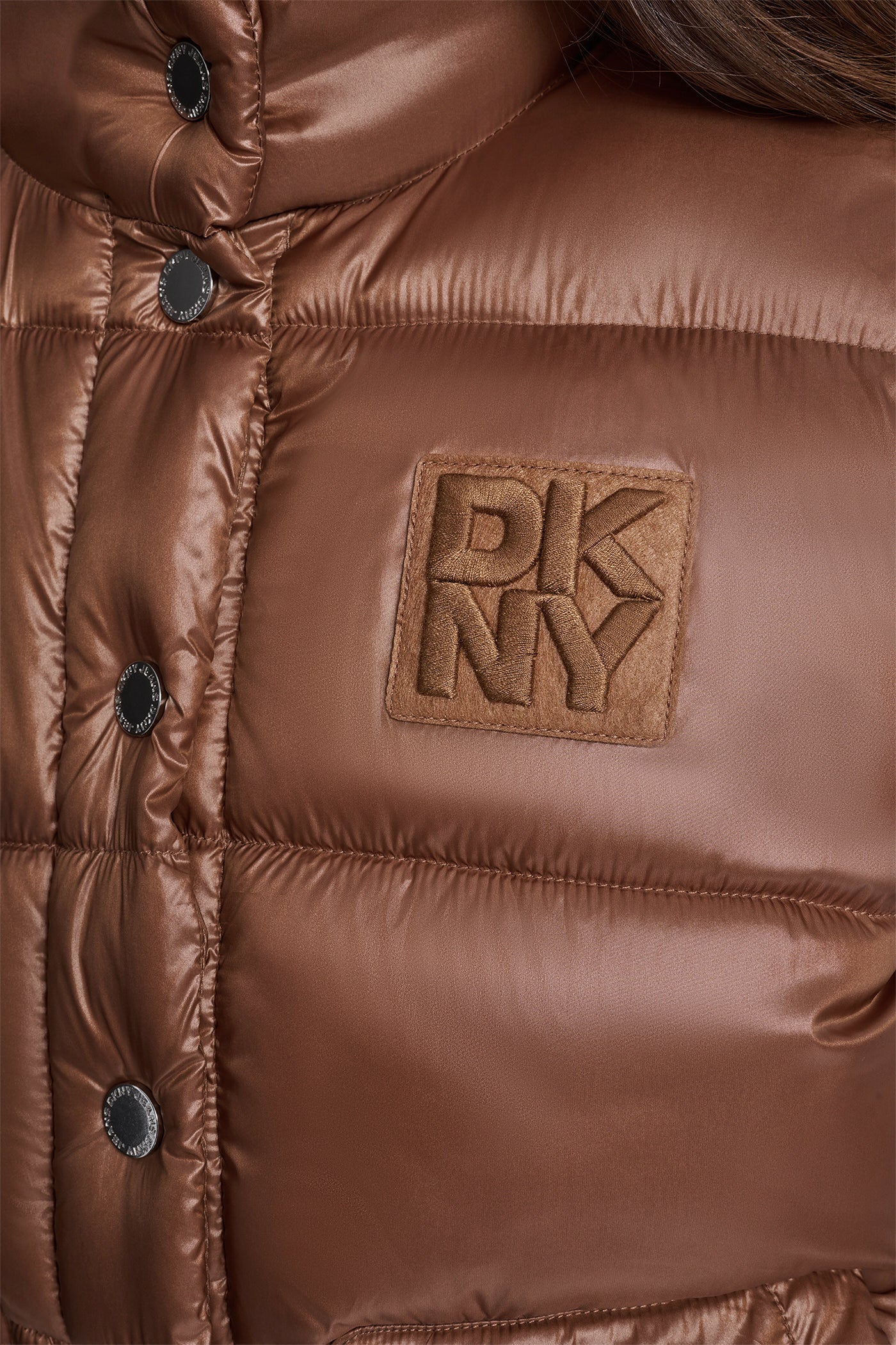 QUILTED MOCK NECK LOGO PUFFER VEST VIEW 4 | Jackets & Trench Coats