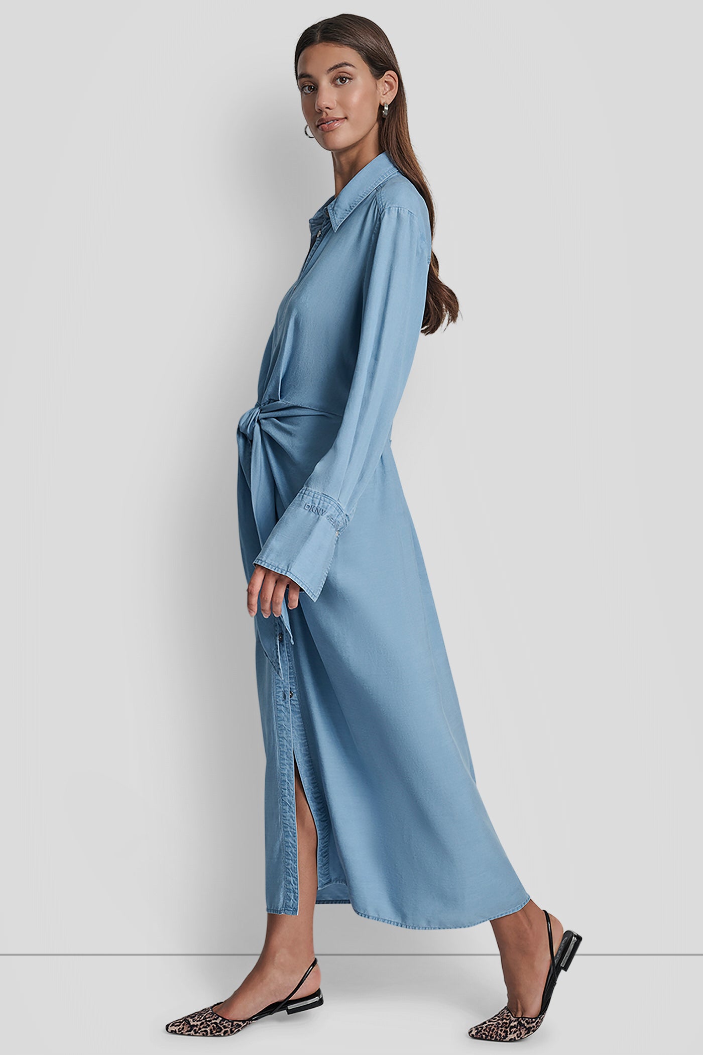 GARMENT DYE LONG SLEEVE BUTTON FRONT SHIRTDRESS VIEW 3 | Dresses & Jumpsuits