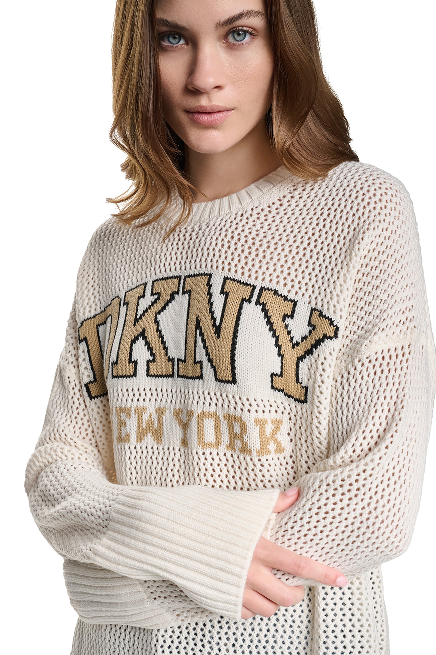 OPEN STITCH VARSITY LOGO SWEATER VIEW 6