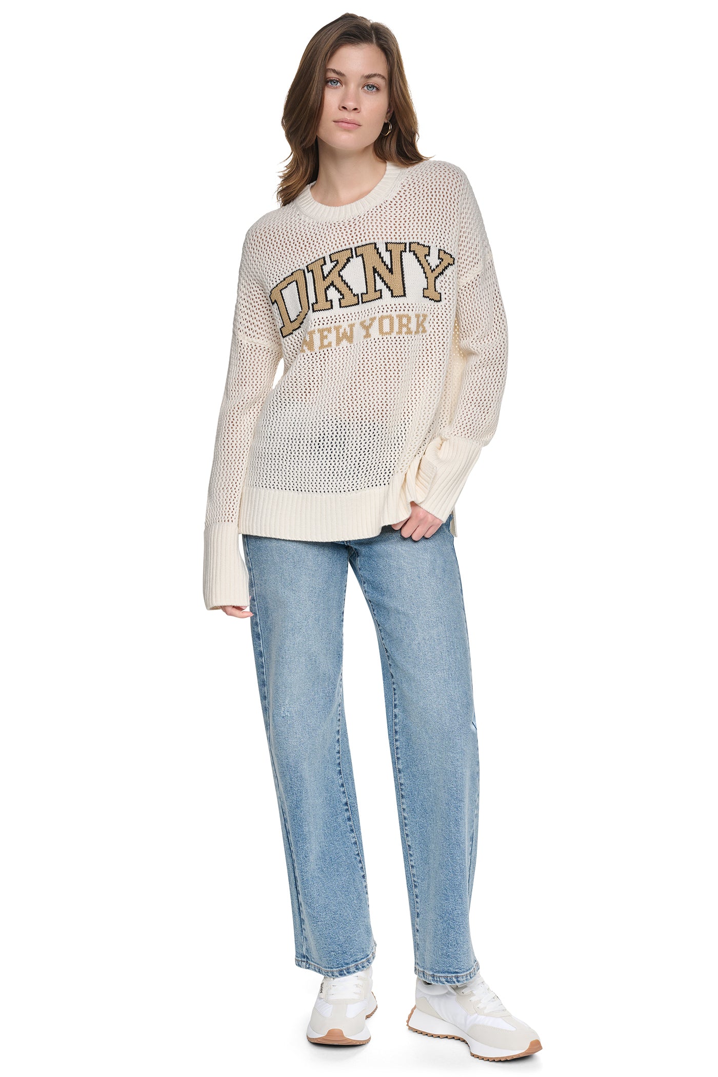 OPEN STITCH VARSITY LOGO SWEATER VIEW 5