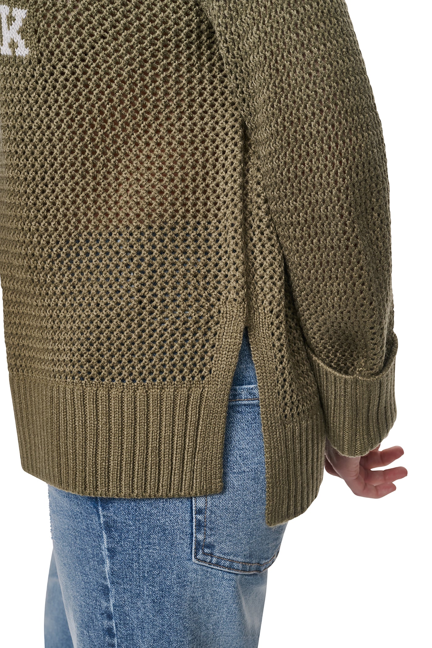 OPEN STITCH VARSITY LOGO SWEATER VIEW 8