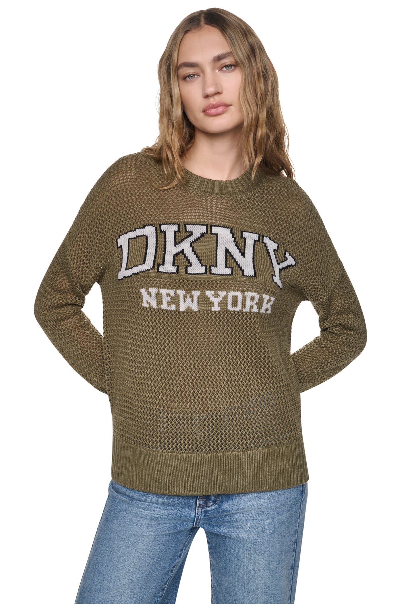 OPEN STITCH VARSITY LOGO SWEATER VIEW 5