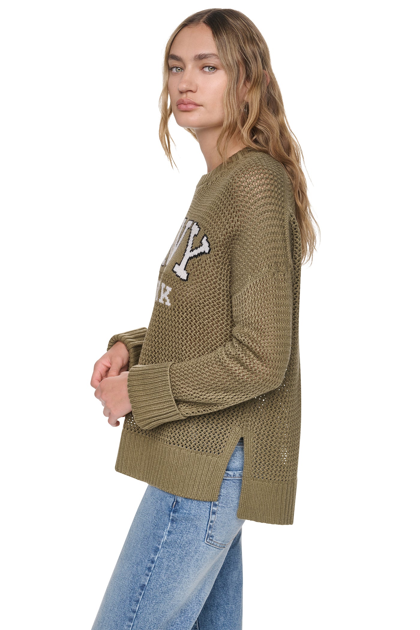 OPEN STITCH VARSITY LOGO SWEATER VIEW 4