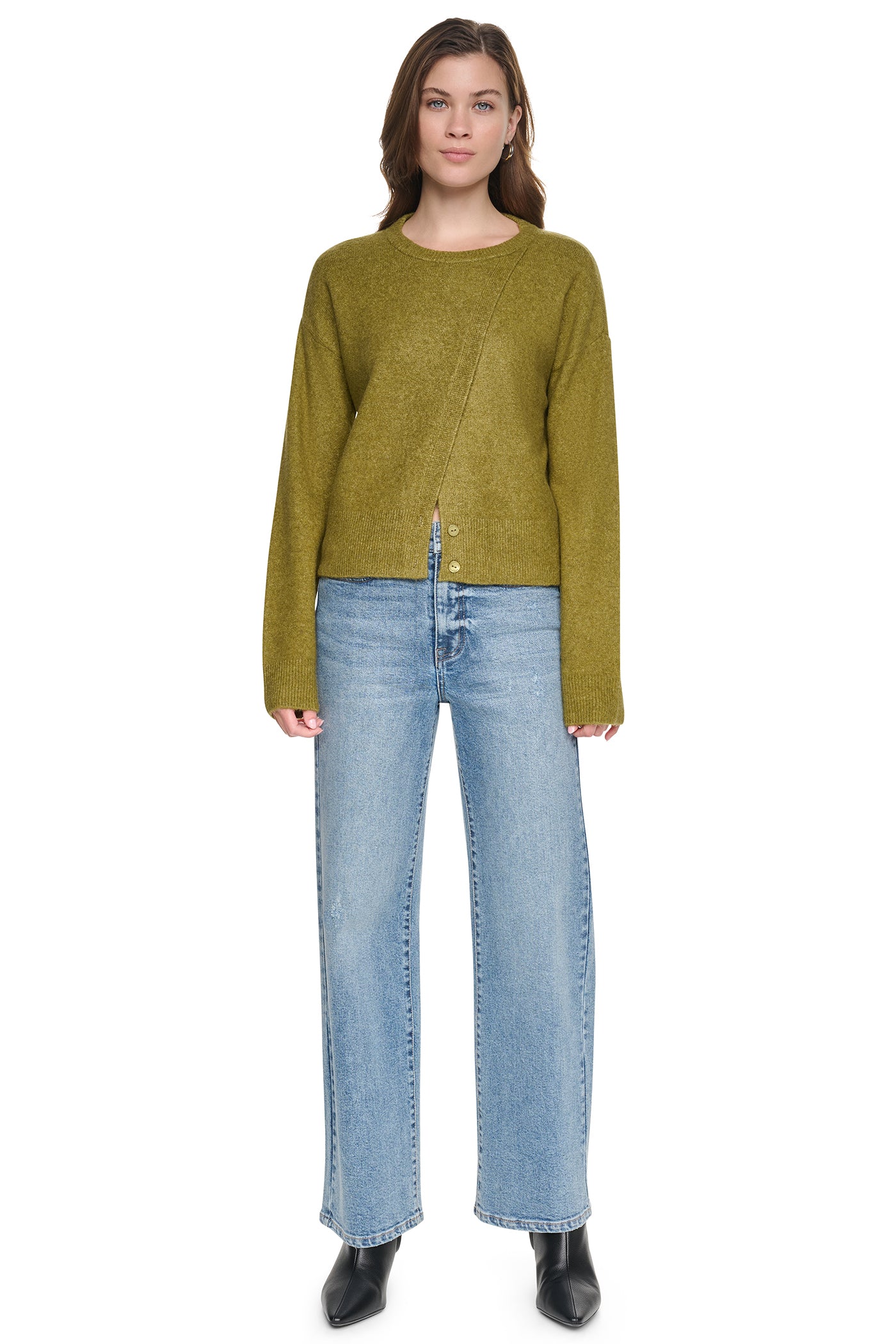 ASYMMETRIC BUTTON HEM CARDIGAN VIEW 5