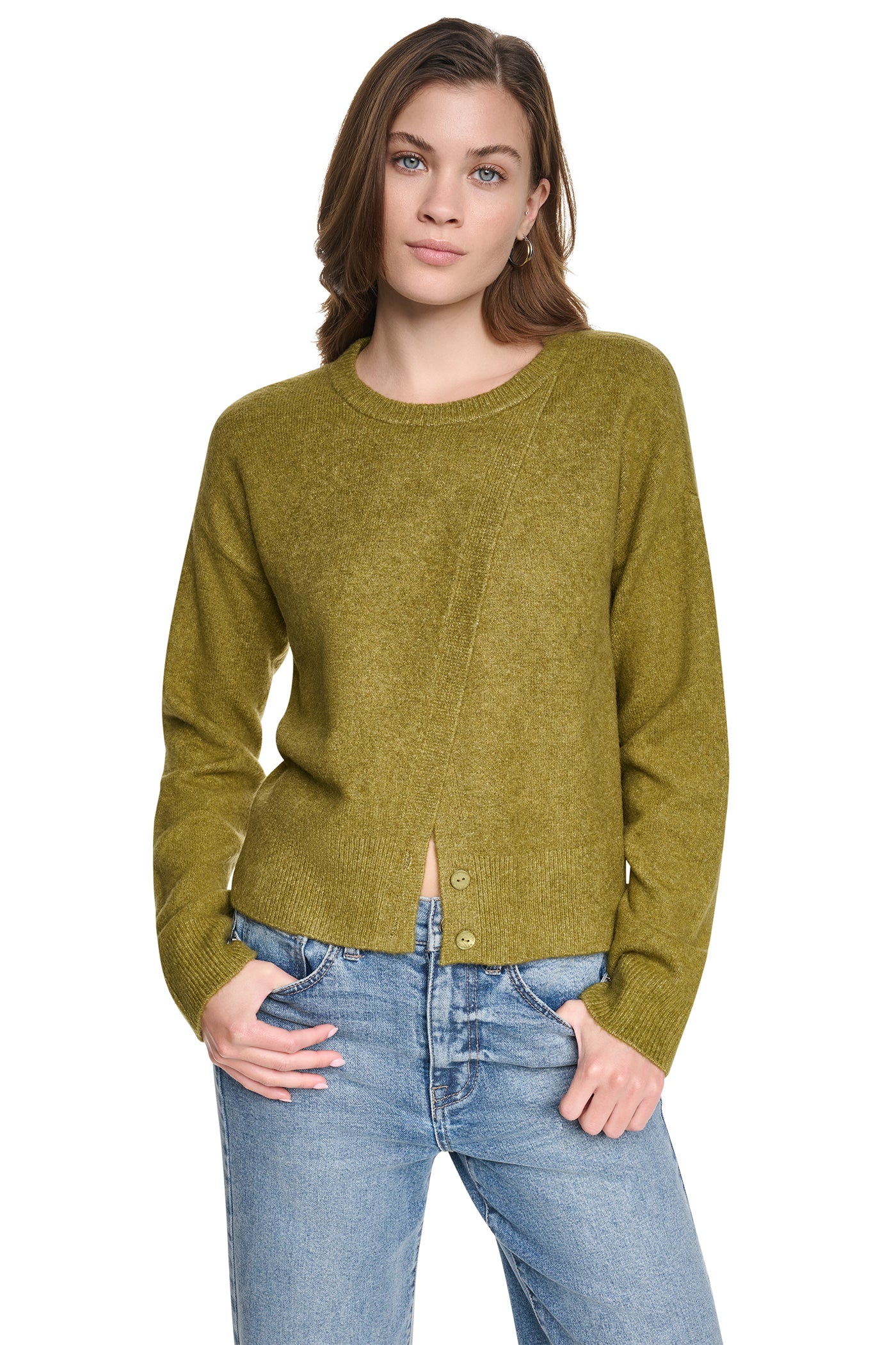 ASYMMETRIC BUTTON HEM CARDIGAN VIEW 6