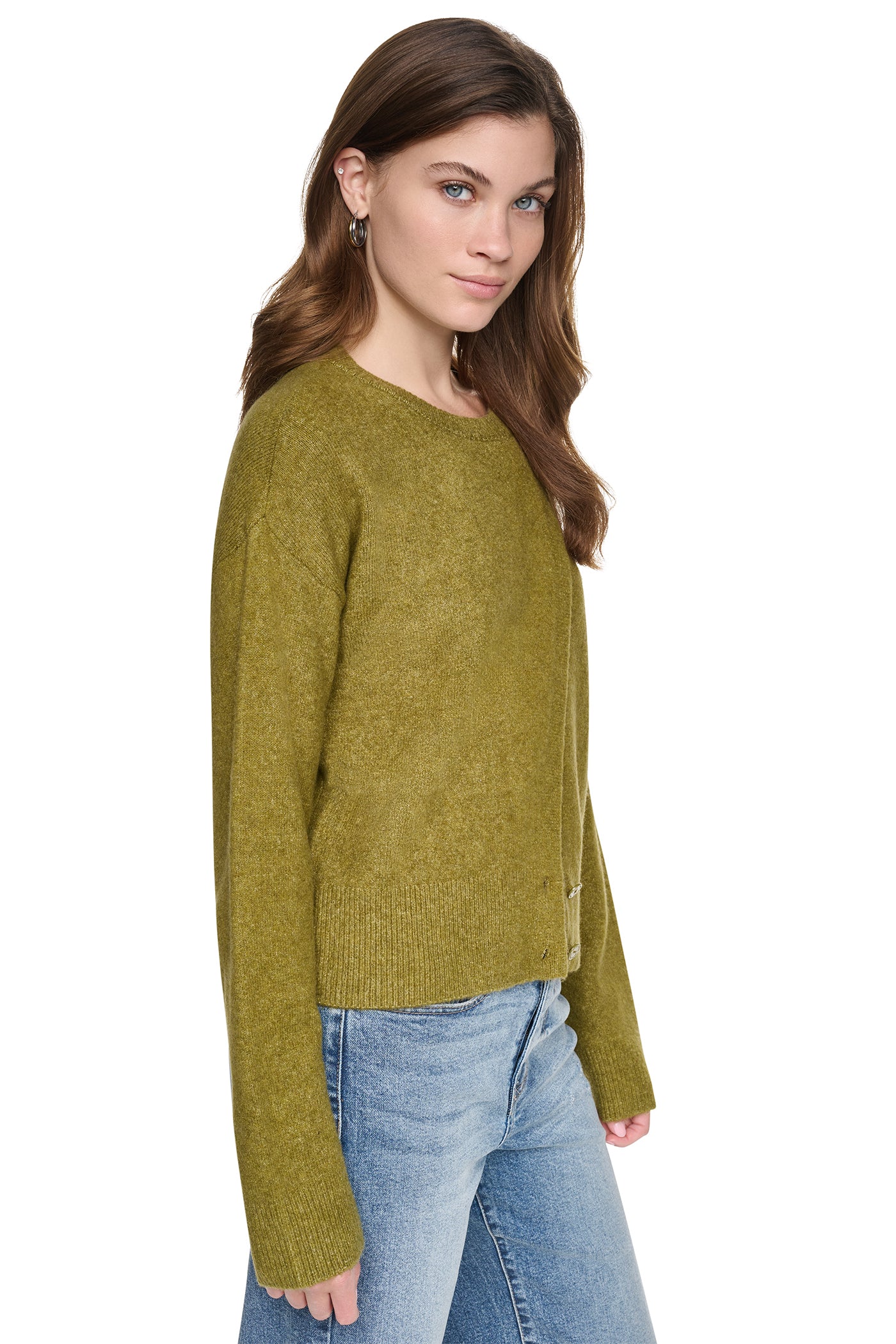 ASYMMETRIC BUTTON HEM CARDIGAN VIEW 4