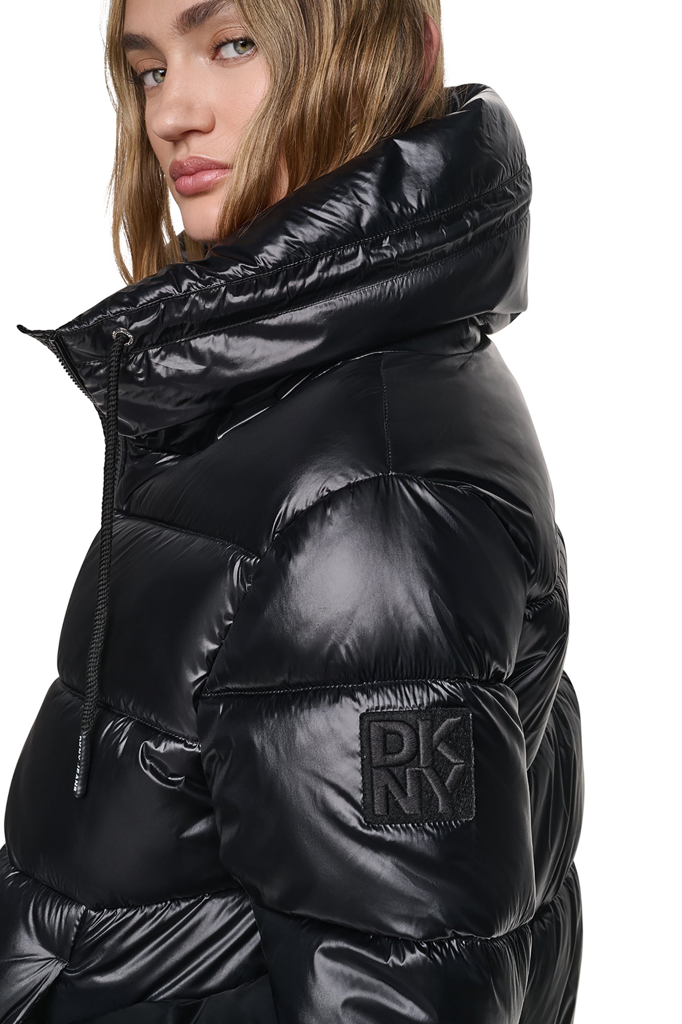 QUILTED PUFFER WITH DRAMA COLLAR VIEW 7