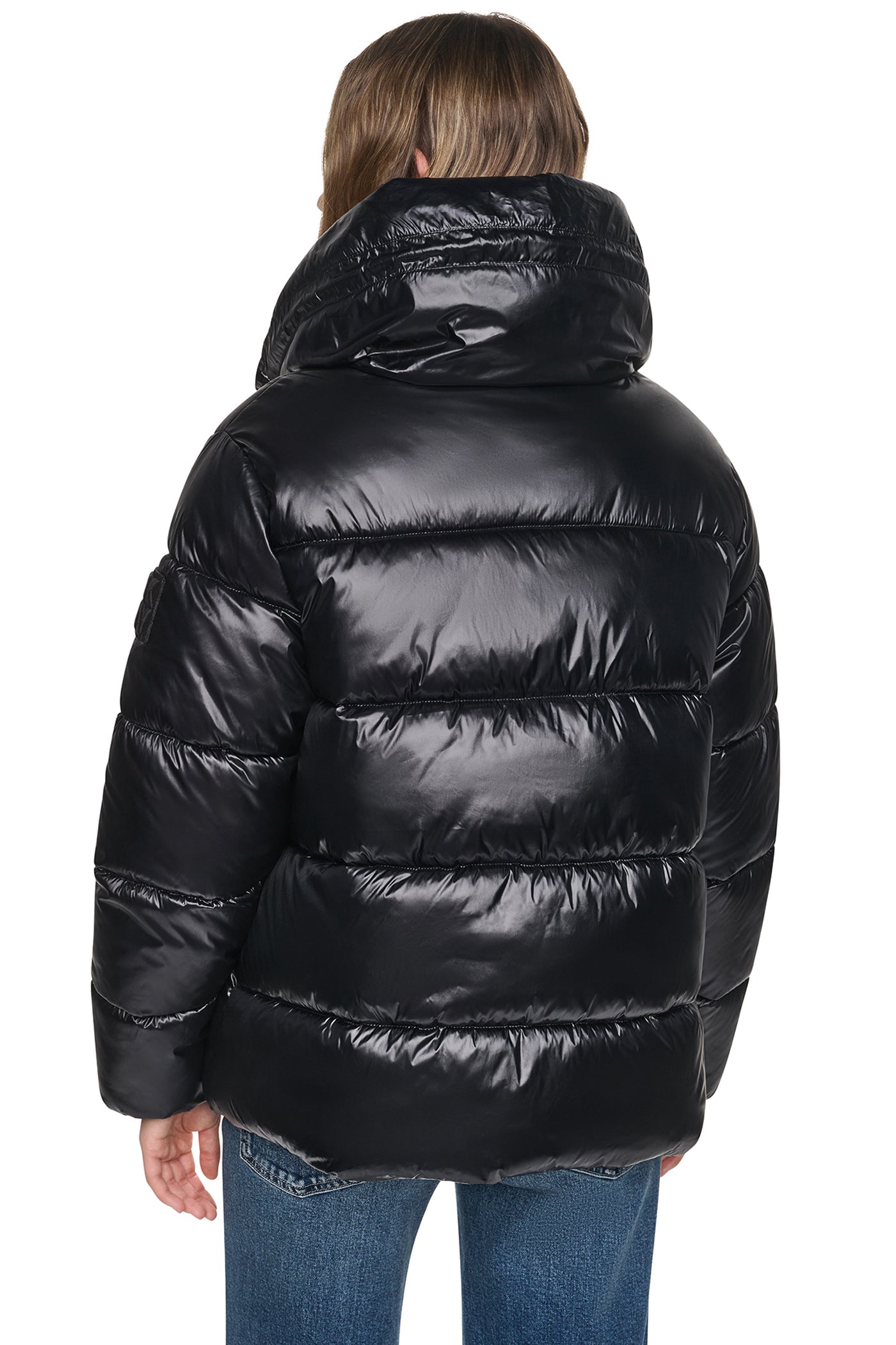 QUILTED PUFFER WITH DRAMA COLLAR VIEW 3