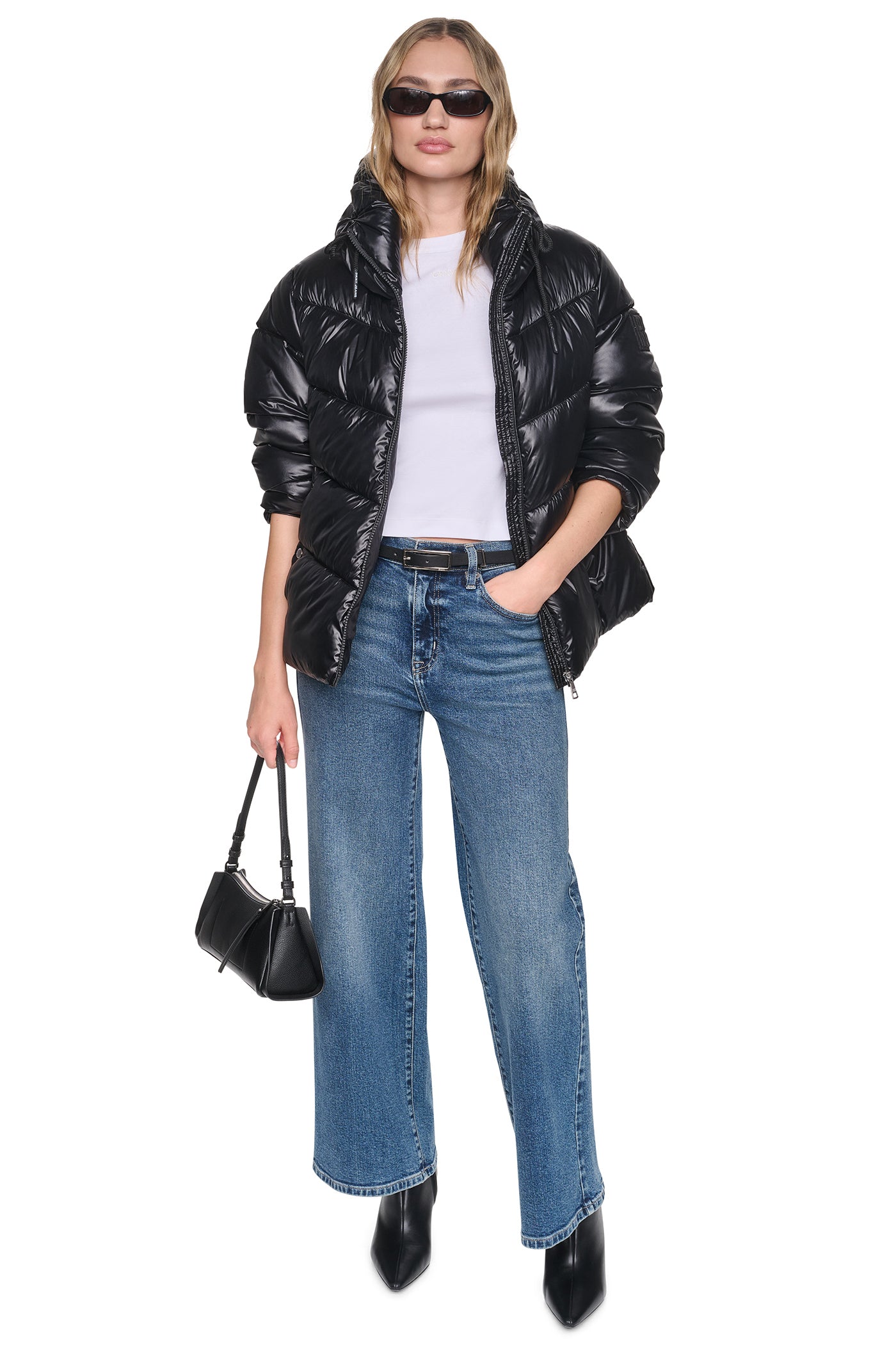 QUILTED PUFFER WITH DRAMA COLLAR VIEW 9