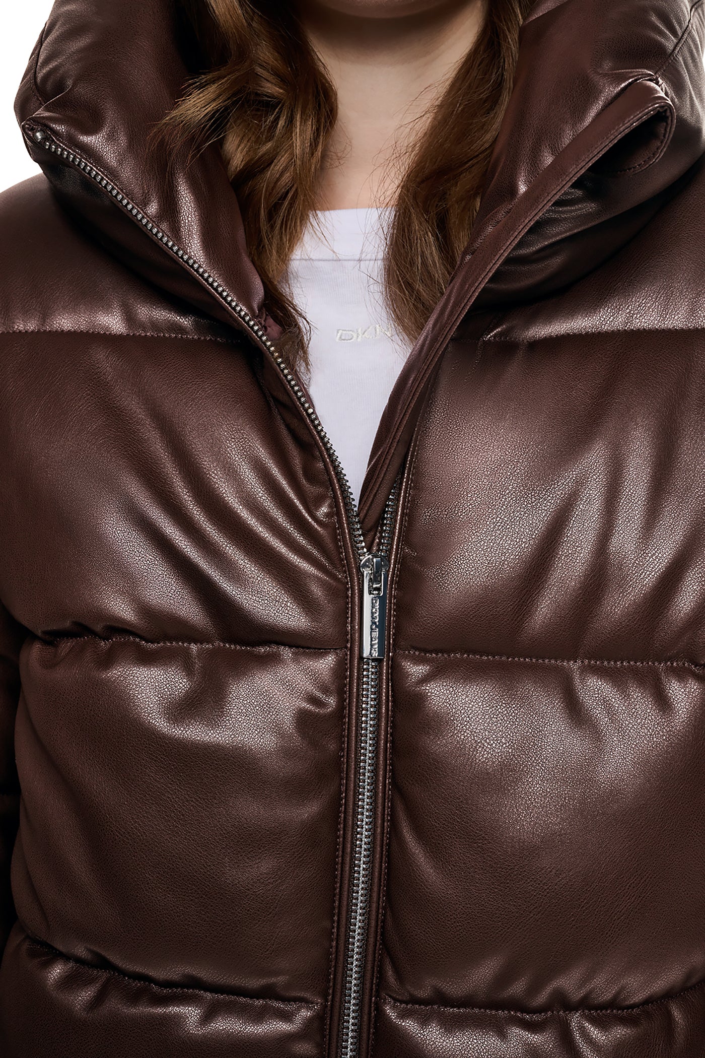 QUILTED PUFFER WITH DRAMA COLLAR VIEW 6