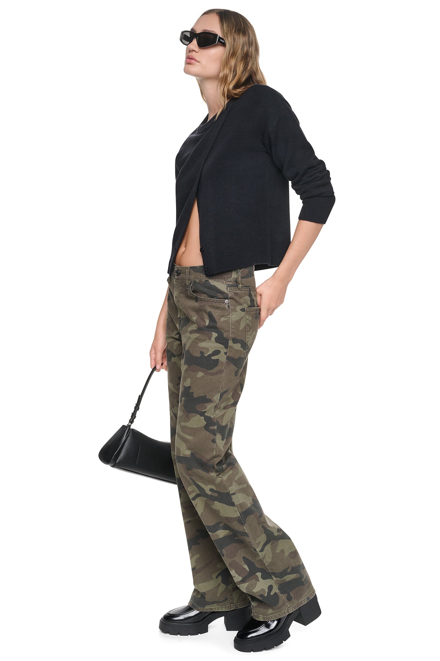 ASYMMETRIC BUTTON HEM CARDIGAN VIEW 8