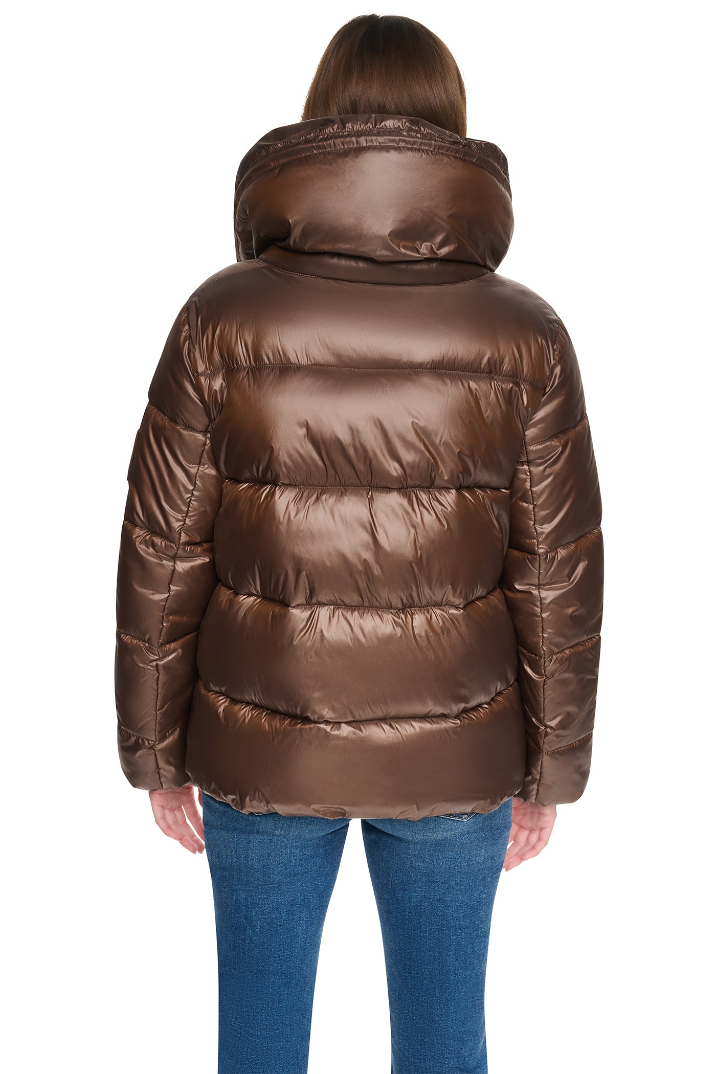 QUILTED PUFFER WITH DRAMA COLLAR VIEW 3