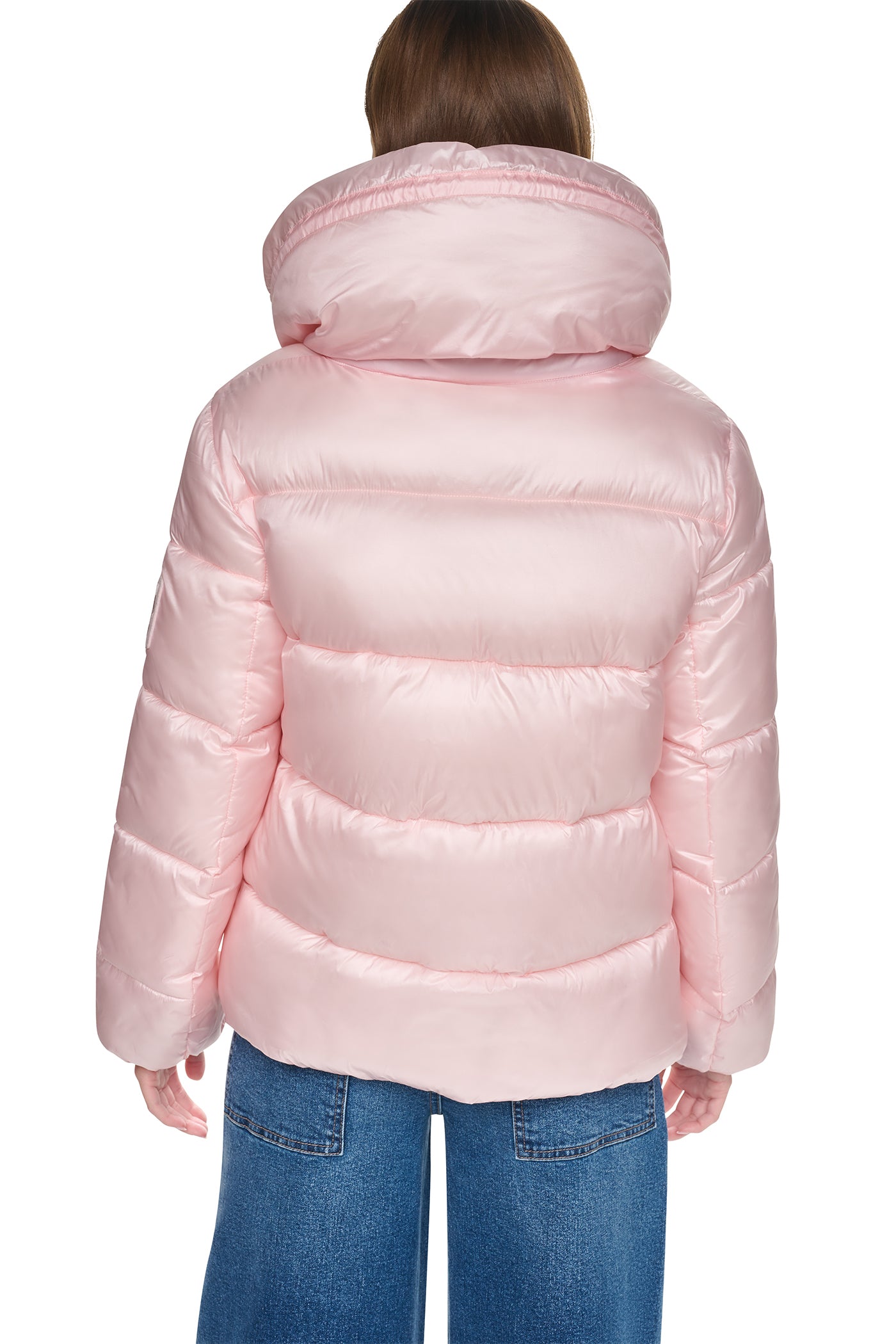 QUILTED PUFFER WITH DRAMA COLLAR VIEW 3