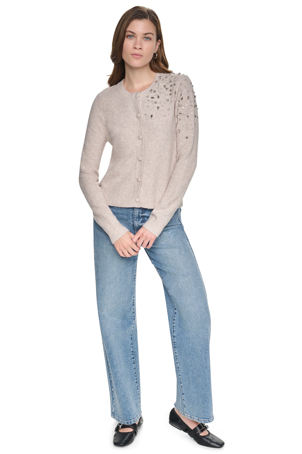 RHINESTONE FRONT CARDIGAN VIEW 2