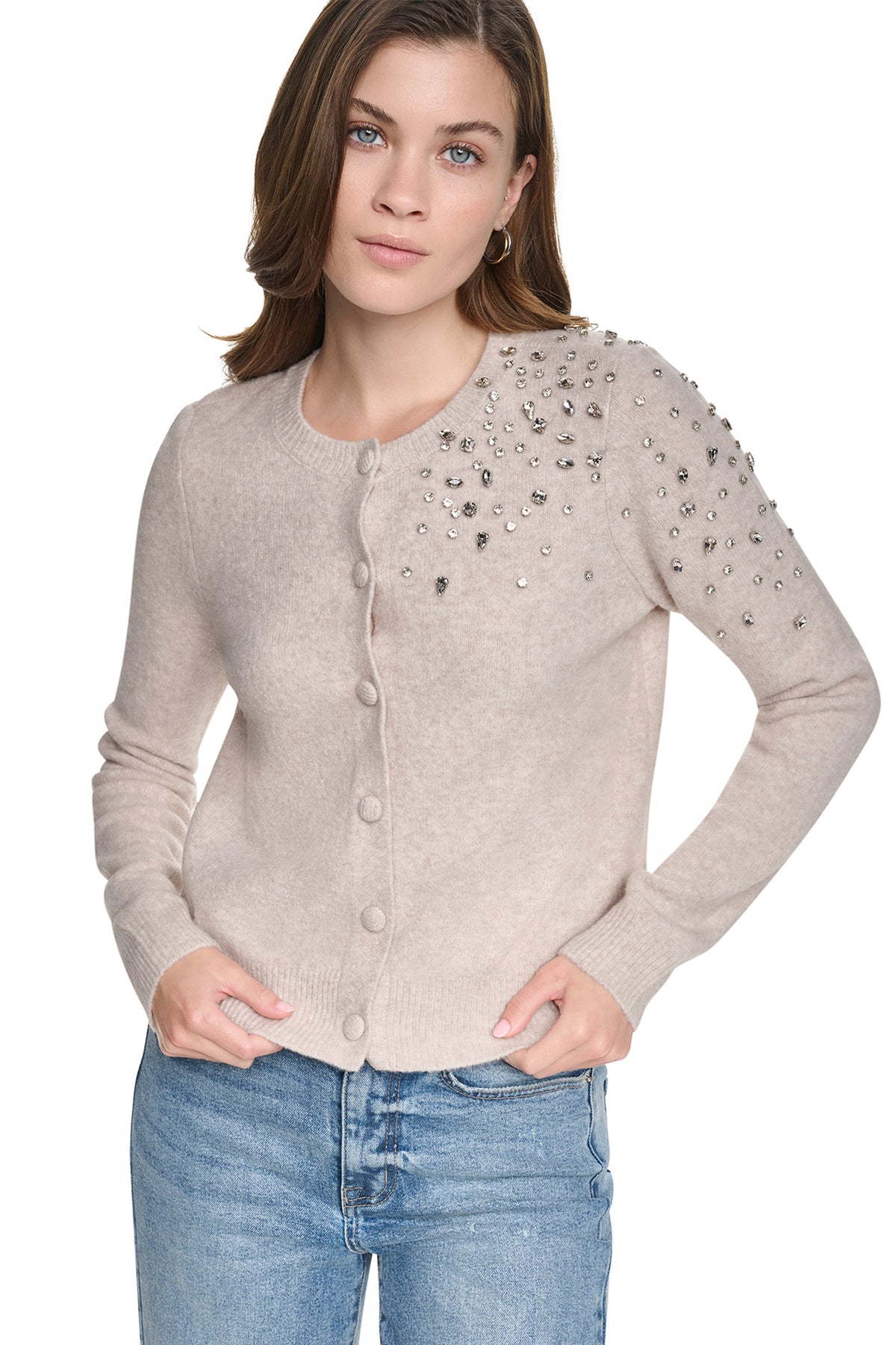 RHINESTONE FRONT CARDIGAN VIEW 2