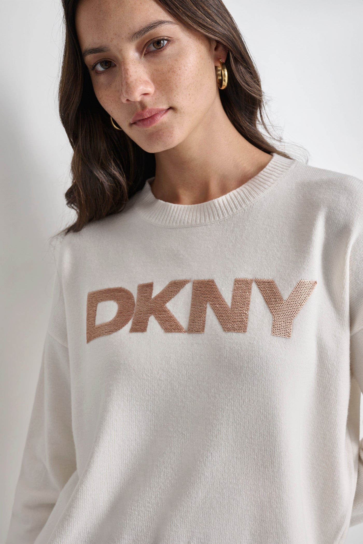 SEQUIN LOGO EMBELLISHED SWEATER VIEW 4 | Not Clearance or Preorder